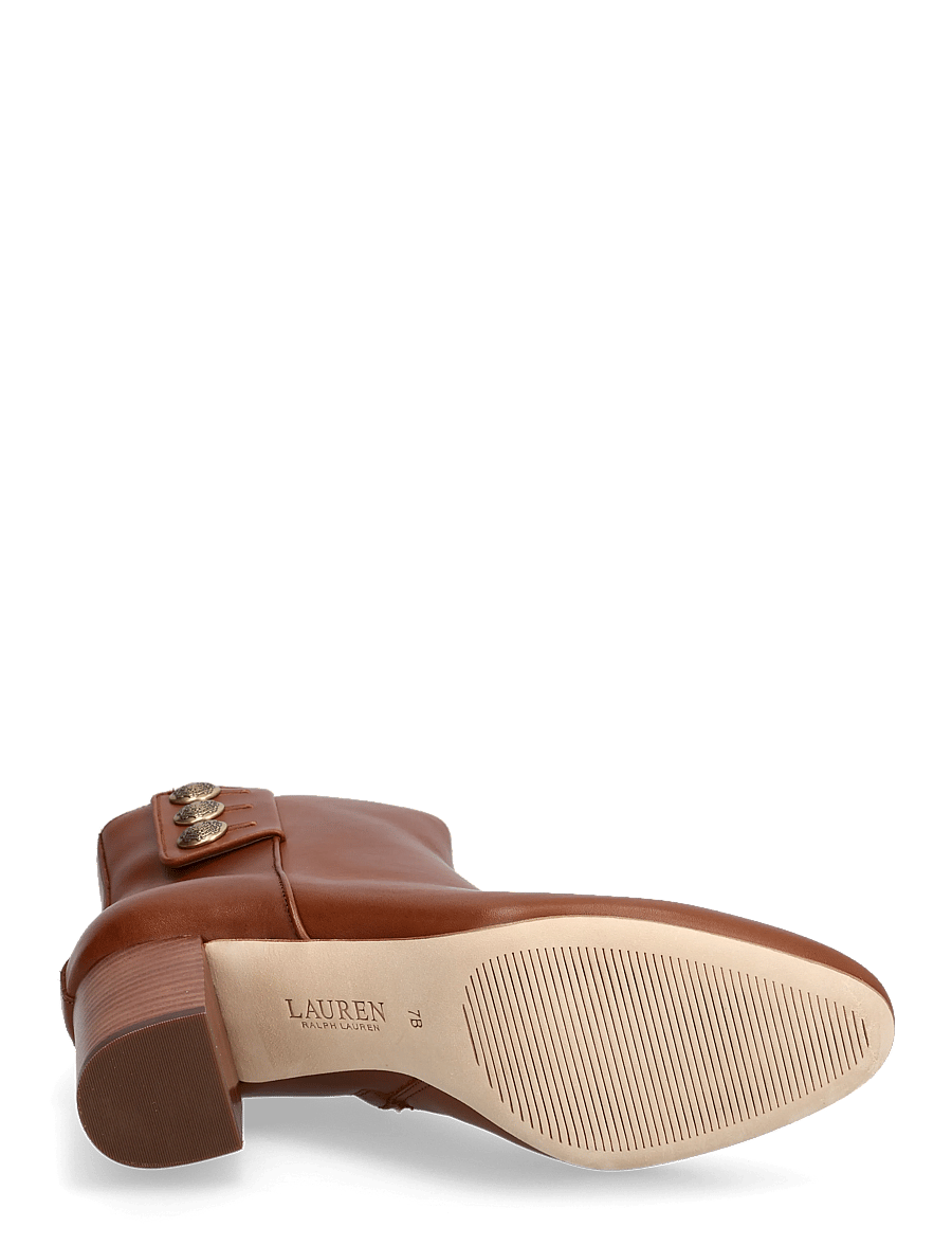 Lauren Ralph Lauren - Kennedi Calfskin Bootie Heel - heeled ankle boots - lauren tan - 4
