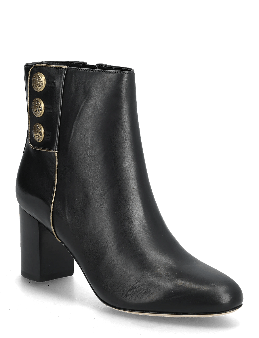 Lauren Ralph Lauren - Kennedi Burnished Leather Bootie Heel - stiefeletten mit absatz - black/antique gol - 0