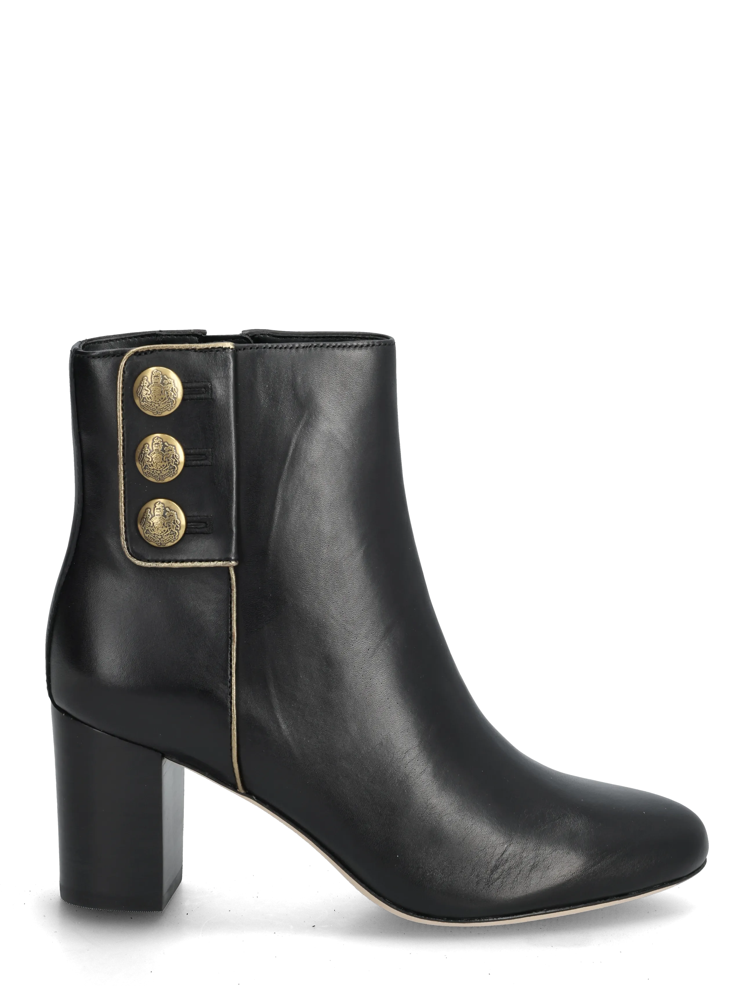 Lauren Ralph Lauren - Kennedi Burnished Leather Bootie Heel - bottines à talons  - black/antique gol - 1