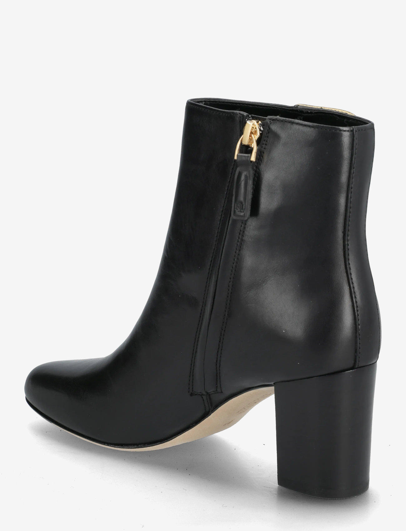 Lauren Ralph Lauren - Kennedi Burnished Leather Bootie Heel - heeled ankle boots - black/antique gol - 2