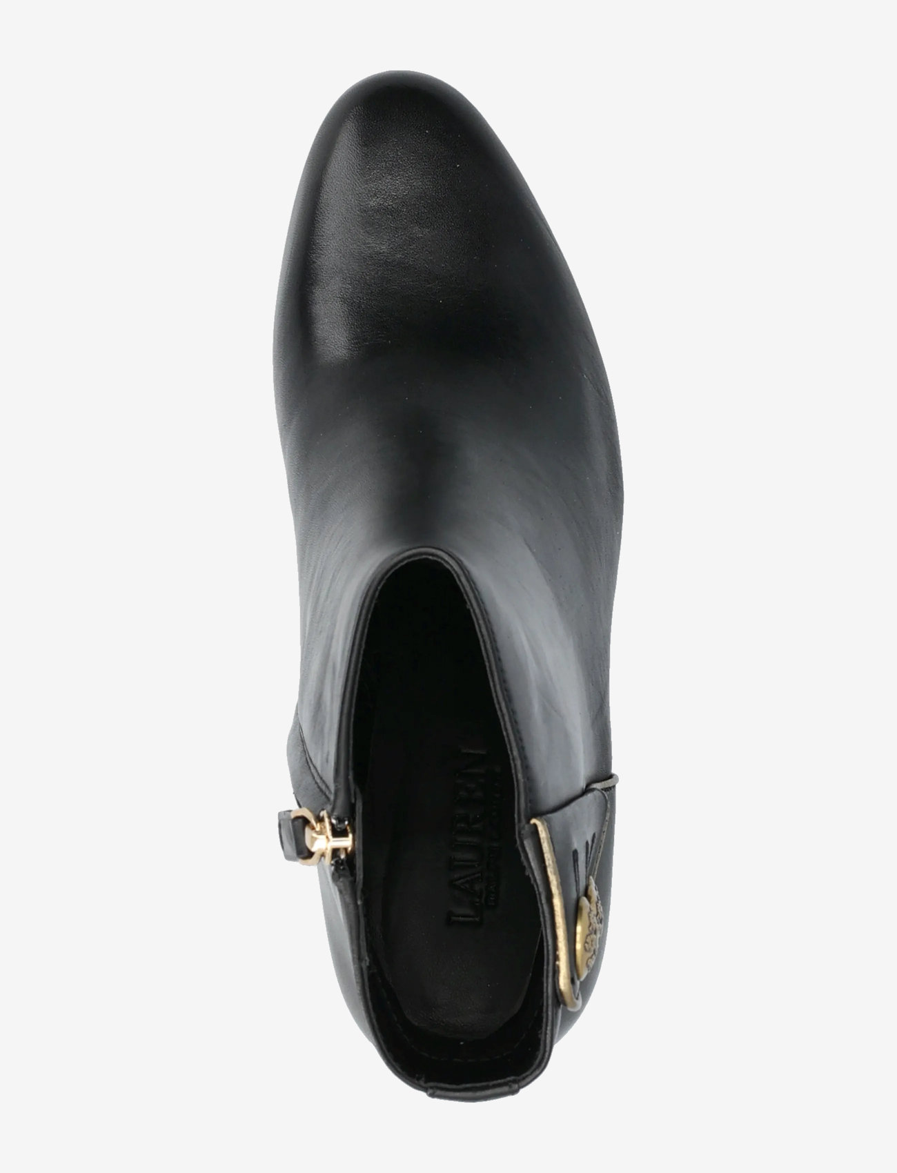 Lauren Ralph Lauren - Kennedi Burnished Leather Bootie Heel - heeled ankle boots - black/antique gol - 3