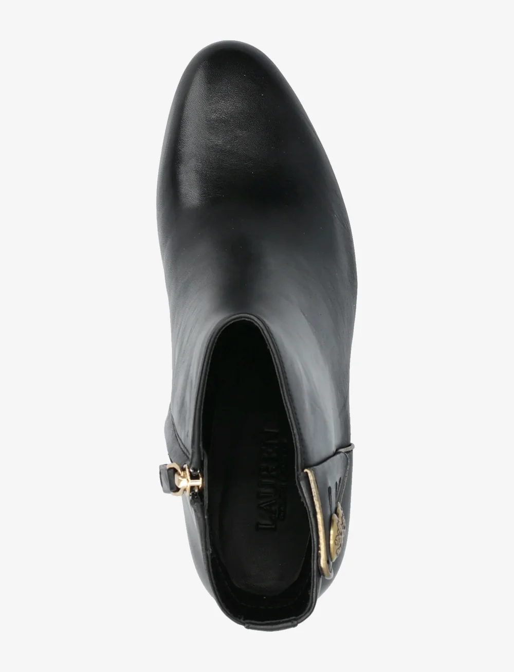 Lauren Ralph Lauren - BRNSH CLF/MTL SHPNP-KENNDI BT HL-BO - botki na obcasie - black/antique gol - 3