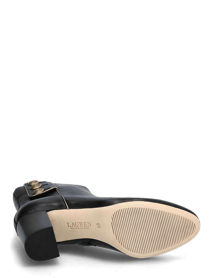 Lauren Ralph Lauren - Kennedi Burnished Leather Bootie Heel - stiefeletten mit absatz - black/antique gol - 4