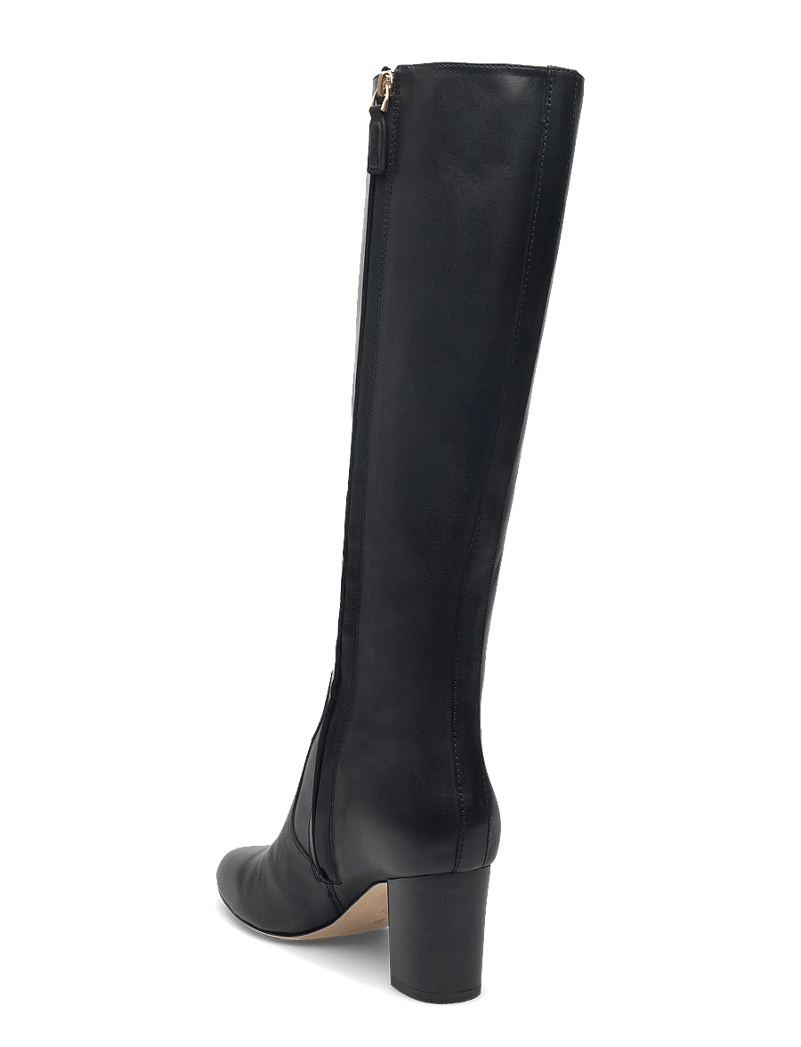Lauren Ralph Lauren - Kennedi Burnished Leather Tall Boot Heel - põlveni saapad - black/antique gol - 2