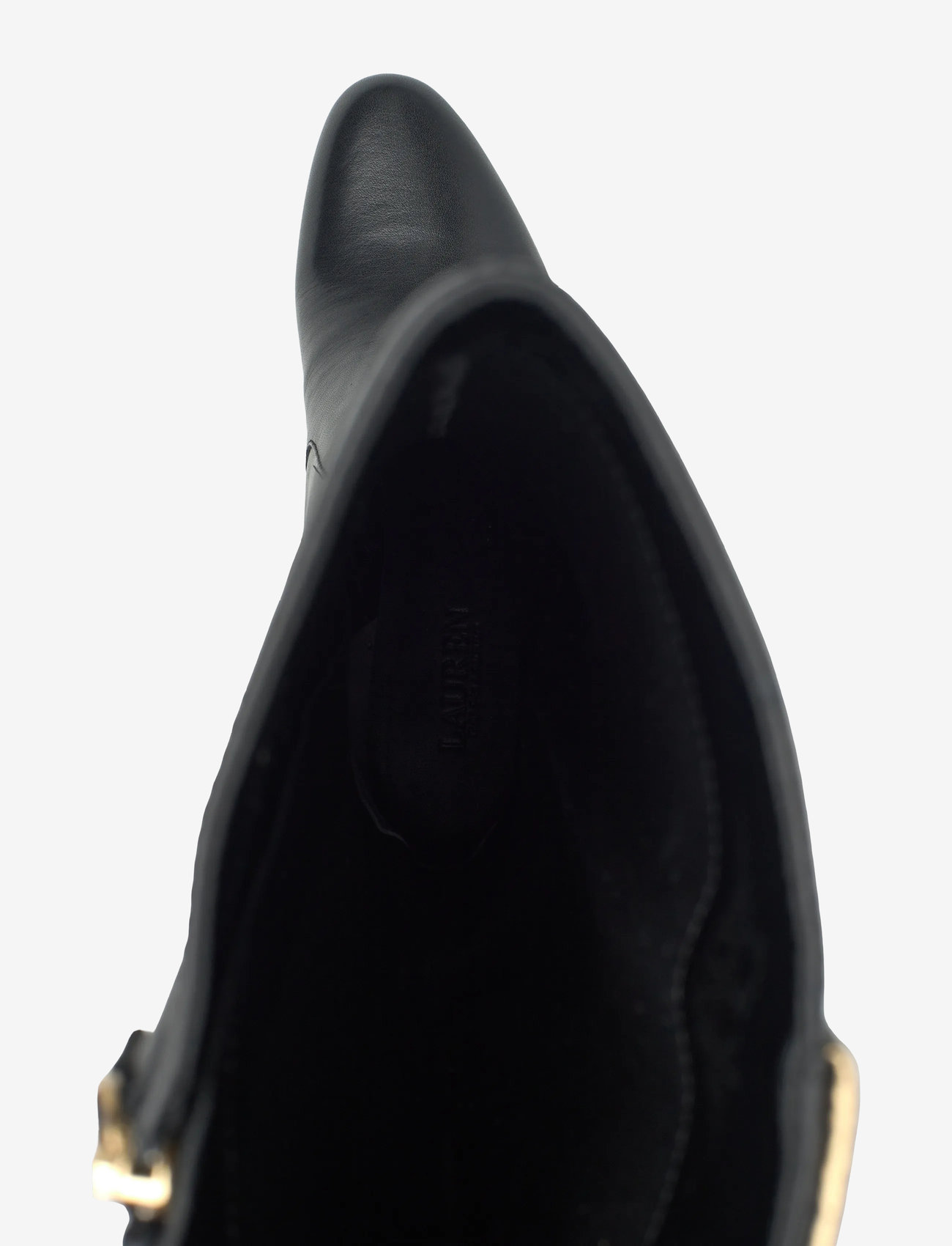 Lauren Ralph Lauren - Kennedi Burnished Leather Tall Boot Heel - kniehohe stiefel - black/antique gol - 3