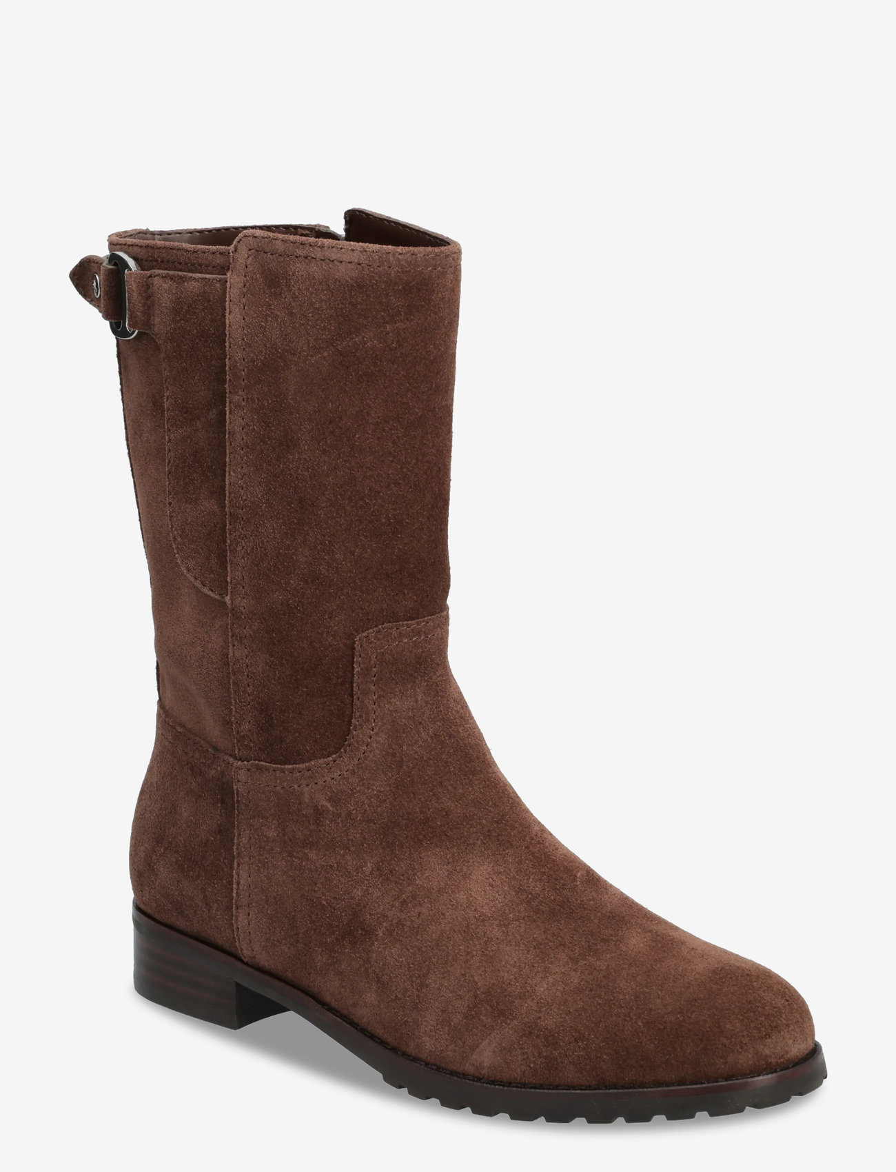 Lauren Ralph Lauren - Tasha Suede Boot - flade ankelstøvler - dark hickory - 0