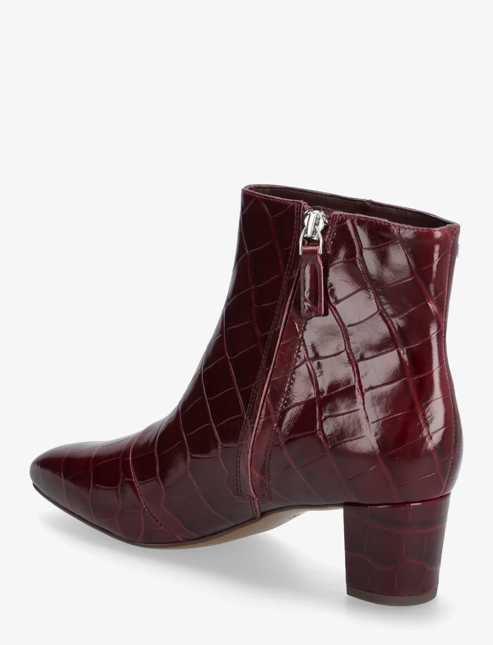 Lauren Ralph Lauren - Demi Croc-Embossed Leather Bootie - støvletter - dark garnet - 2