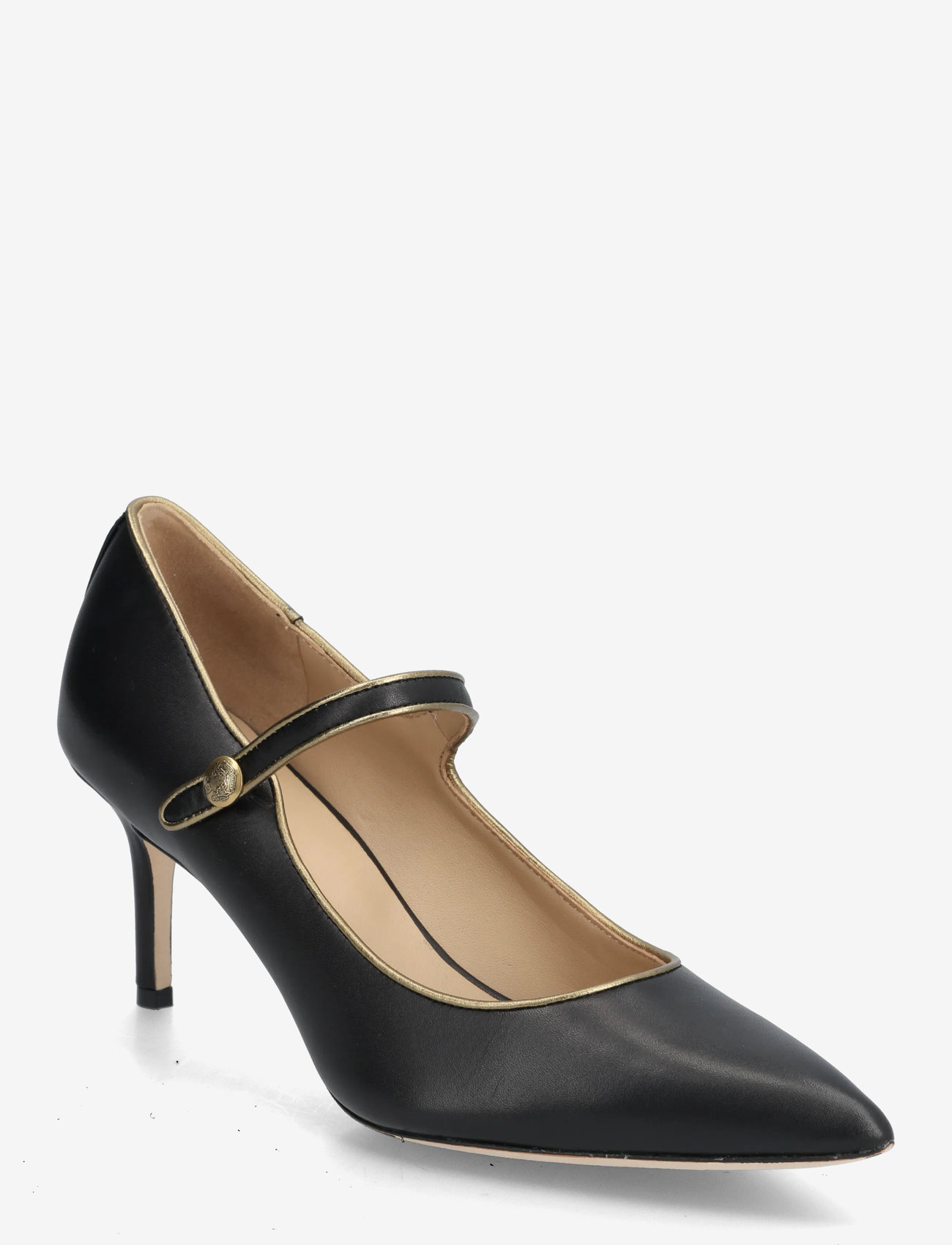 Lauren Ralph Lauren - Lanette Two-Tone Leather Mary Jane Pump - pumps - black/antique gol - 0
