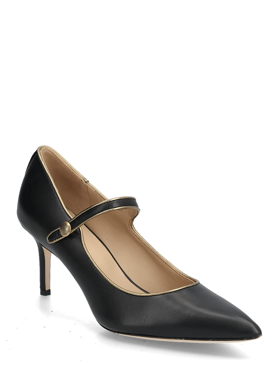 Lauren Ralph Lauren - Lanette Two-Tone Leather Mary Jane Pump - pumps - black/antique gol - 0