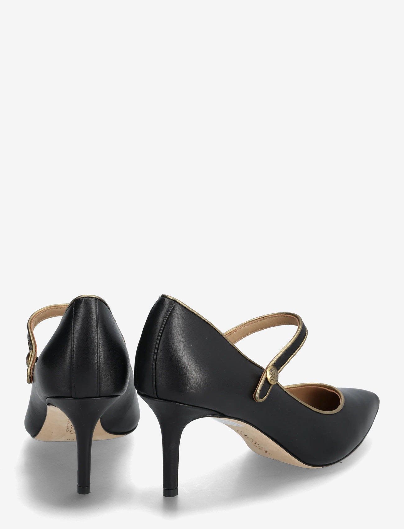 Lauren Ralph Lauren - Lanette Two-Tone Leather Mary Jane Pump - pumps - black/antique gol - 4