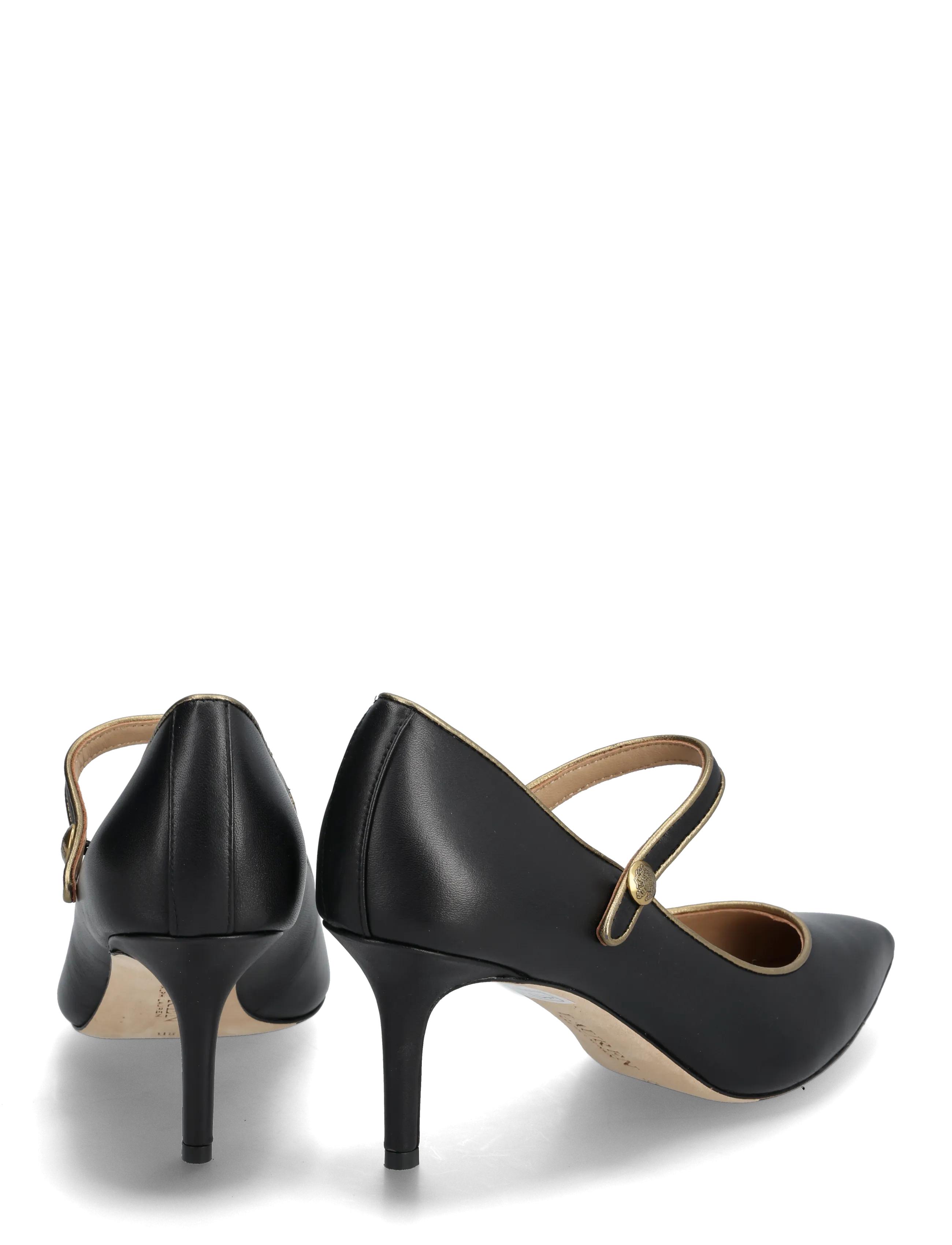 Lauren Ralph Lauren - Lanette Two-Tone Leather Mary Jane Pump - pumps - black/antique gol - 4