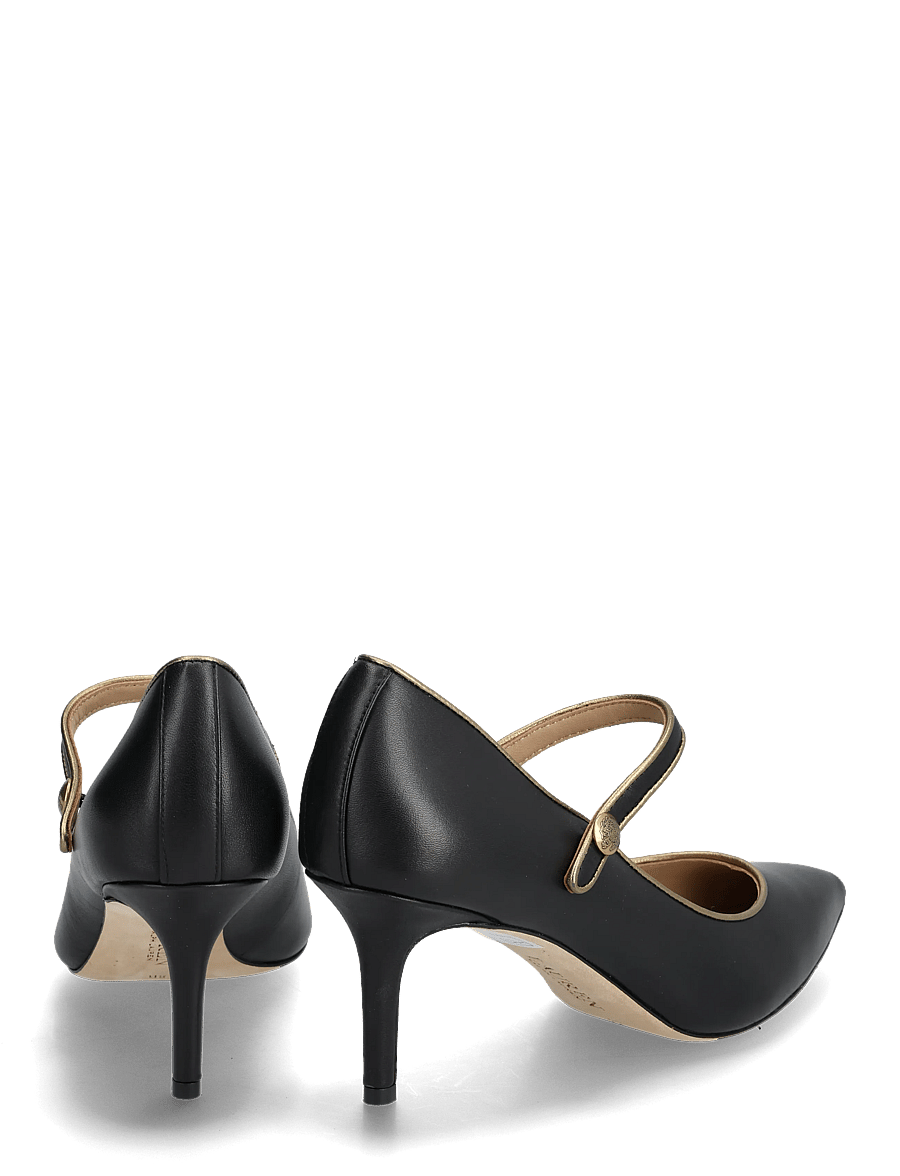 Lauren Ralph Lauren - Lanette Two-Tone Leather Mary Jane Pump - pumps - black/antique gol - 4