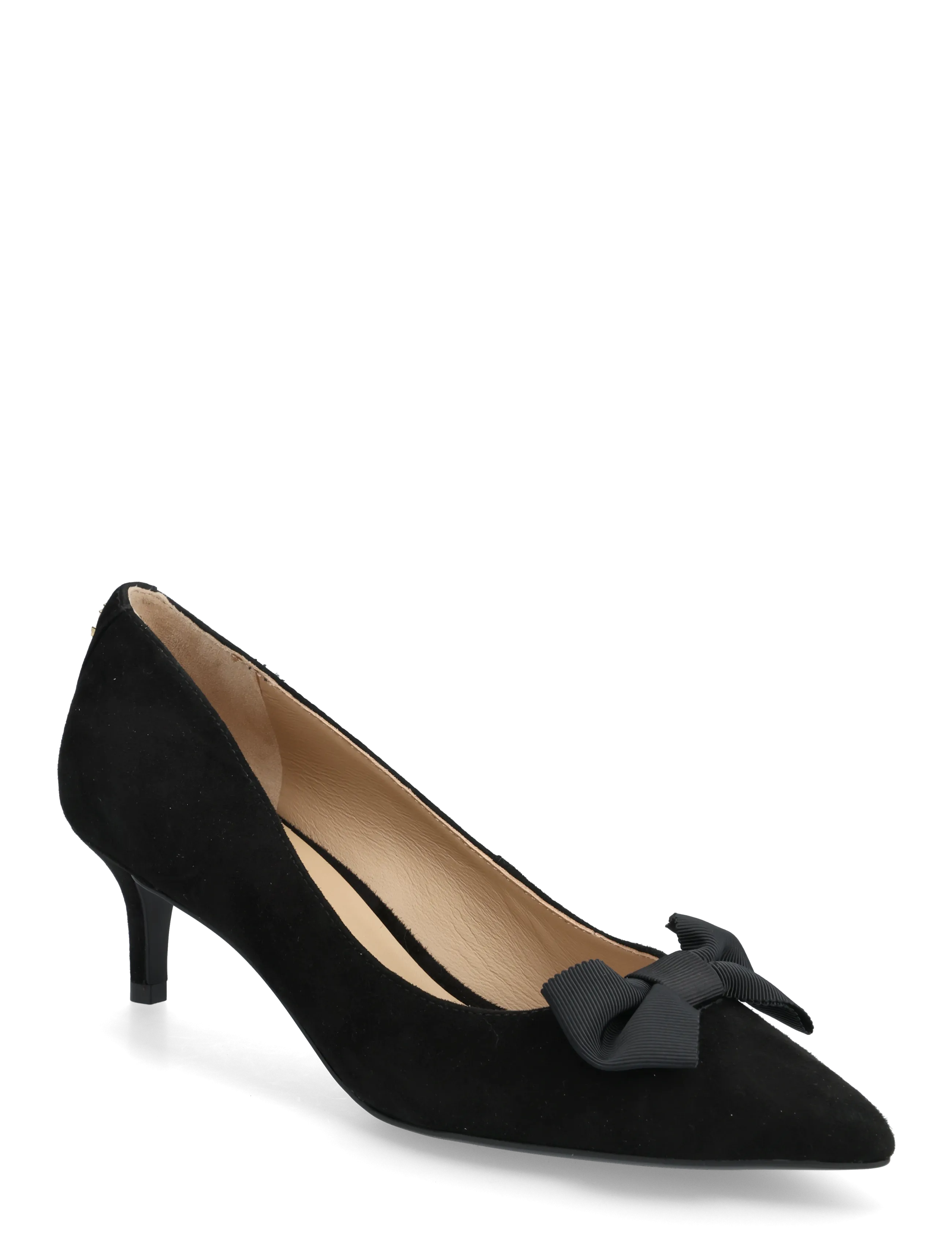 Lauren Ralph Lauren Adrienne Bow-Trim Suede Pump - Pumps - BLACK / black