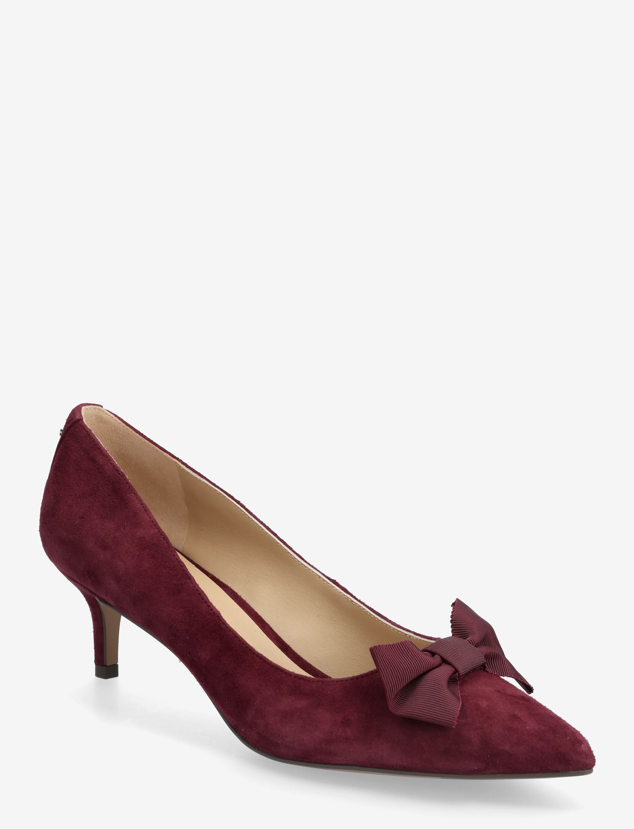 Lauren Ralph Lauren - Adrienne Bow-Trim Suede Pump - pumps - dark garnet - 0