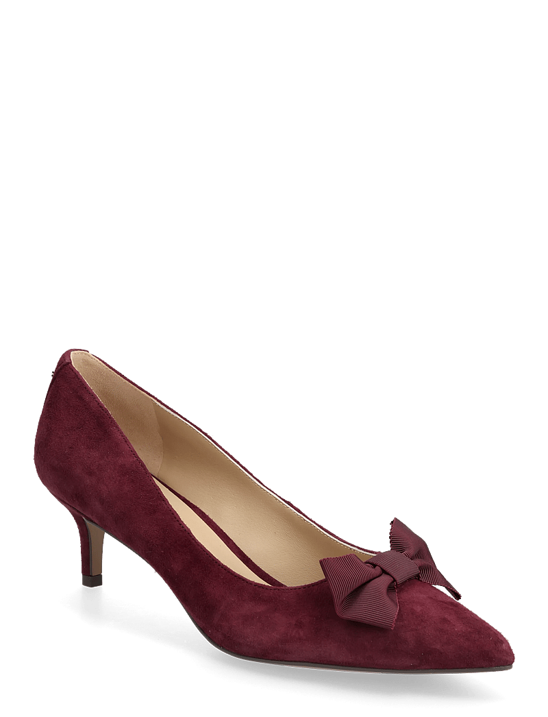 Lauren Ralph Lauren - Adrienne Bow-Trim Suede Pump - pumps - dark garnet - 0
