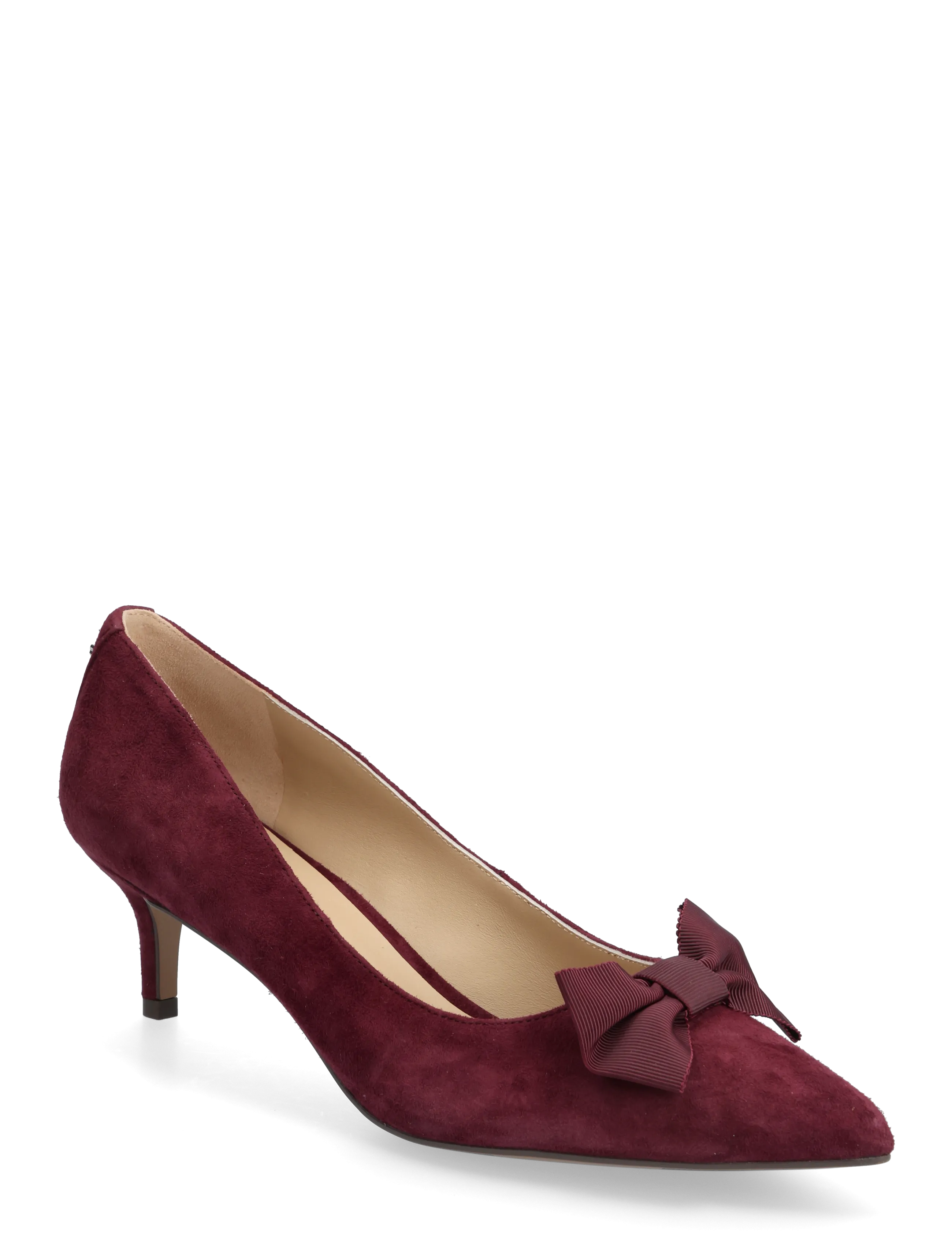 Lauren Ralph Lauren Adrienne Bow-Trim Suede Pump - Pumps - DARK GARNET / red