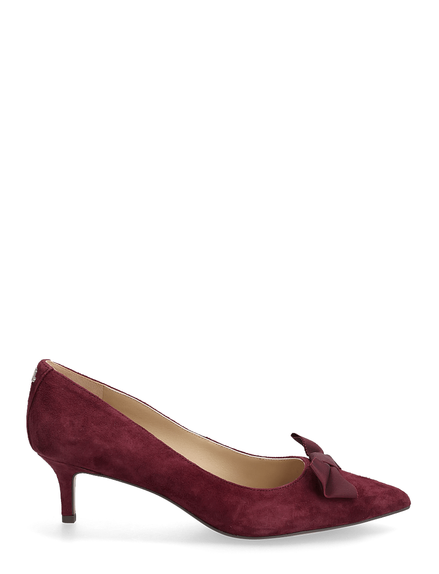 Lauren Ralph Lauren - Adrienne Bow-Trim Suede Pump - escarpins - dark garnet - 1