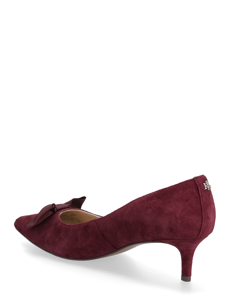 Lauren Ralph Lauren - Adrienne Bow-Trim Suede Pump - escarpins - dark garnet - 2