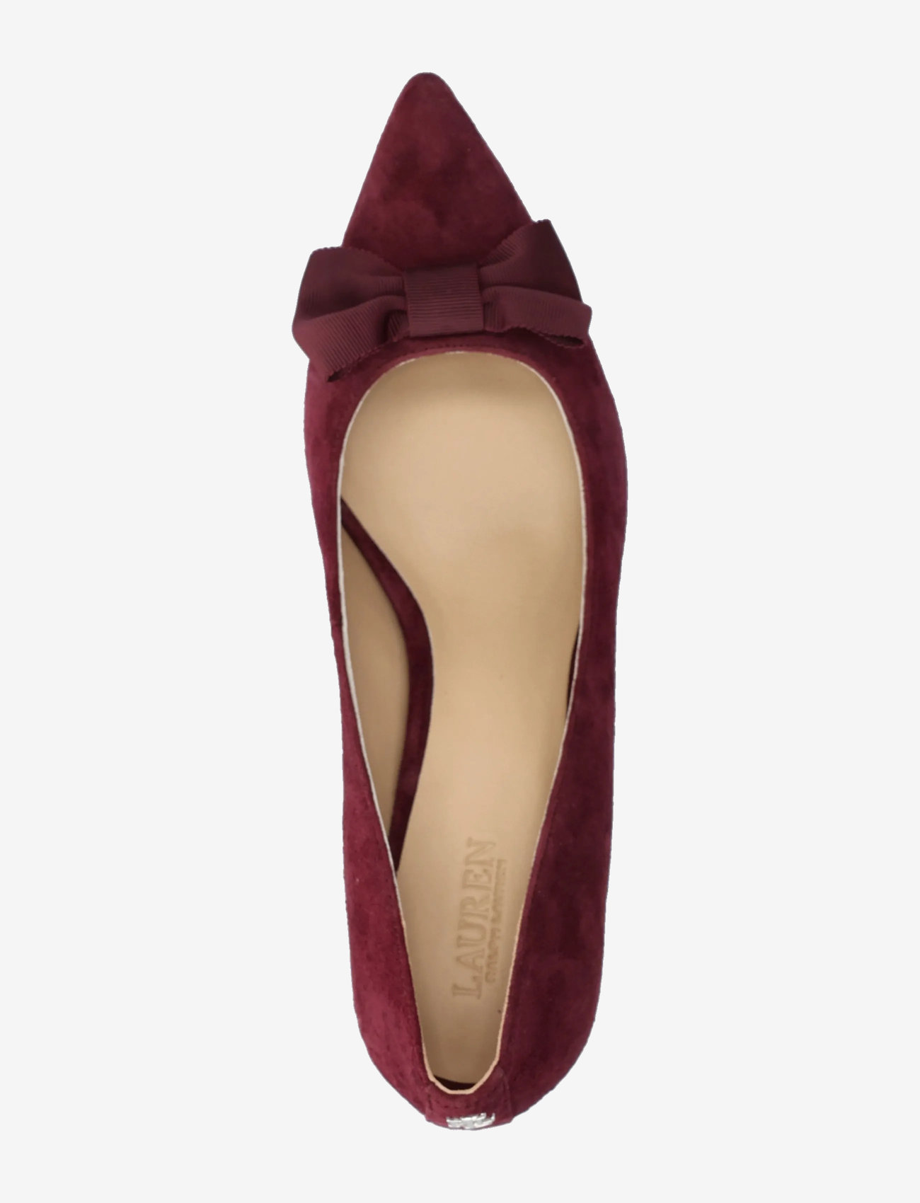 Lauren Ralph Lauren - Adrienne Bow-Trim Suede Pump - pumps - dark garnet - 3