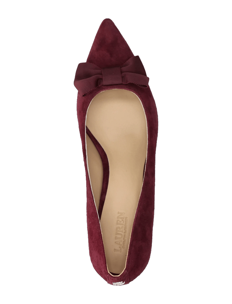 Lauren Ralph Lauren - Adrienne Bow-Trim Suede Pump - pumps - dark garnet - 3