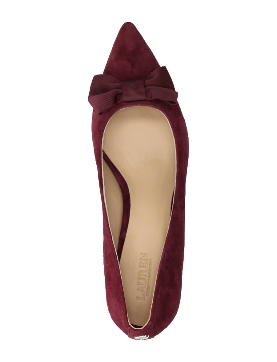 Lauren Ralph Lauren - Adrienne Bow-Trim Suede Pump - escarpins - dark garnet - 3