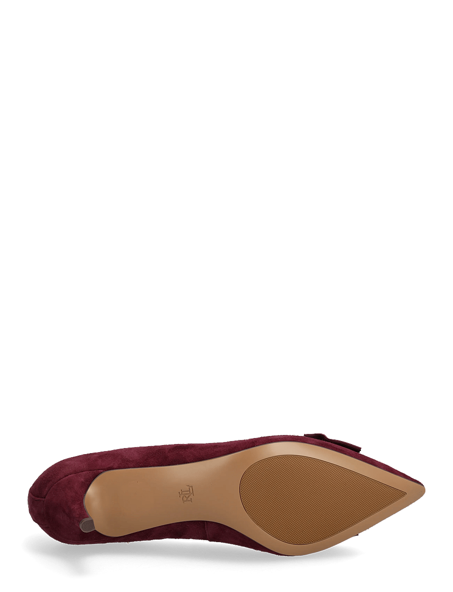 Lauren Ralph Lauren - Adrienne Bow-Trim Suede Pump - escarpins - dark garnet - 4