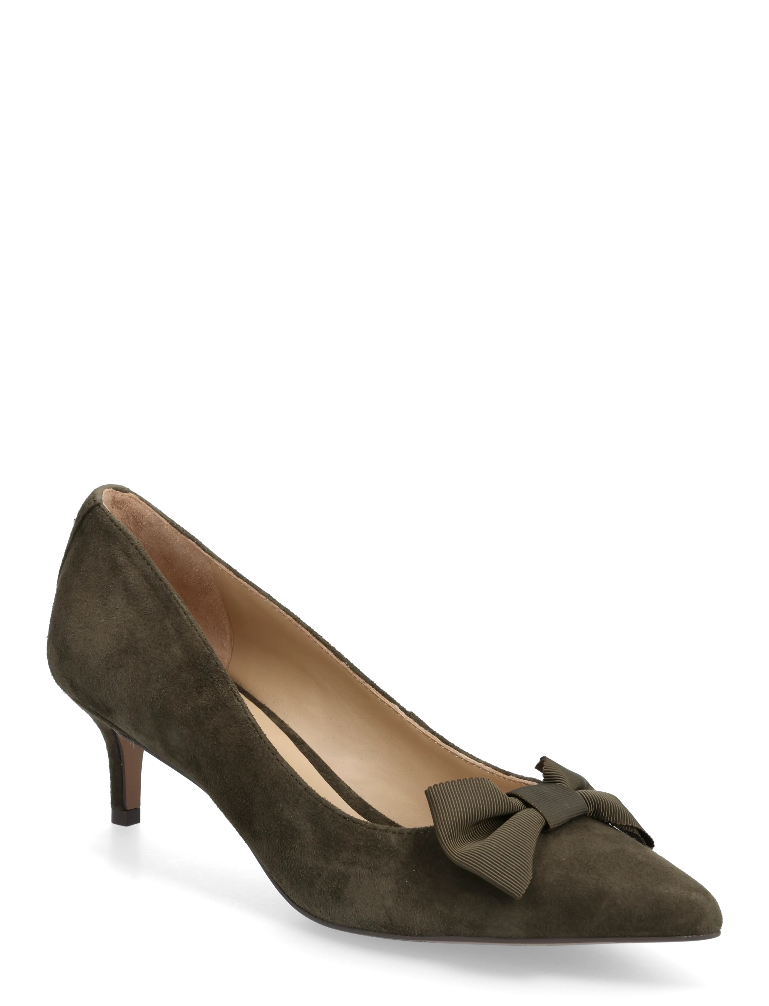 Lauren Ralph Adrienne Bow-Trim Suede Pump, 37, Pumps, Grün - Classic, Frauen