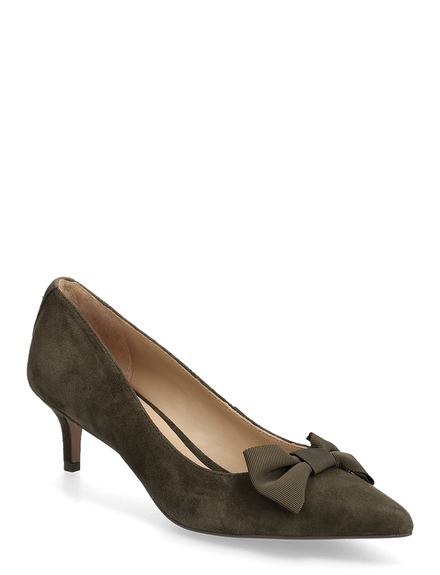 Lauren Ralph Lauren - Adrienne Bow-Trim Suede Pump - escarpins - dark olive - 0