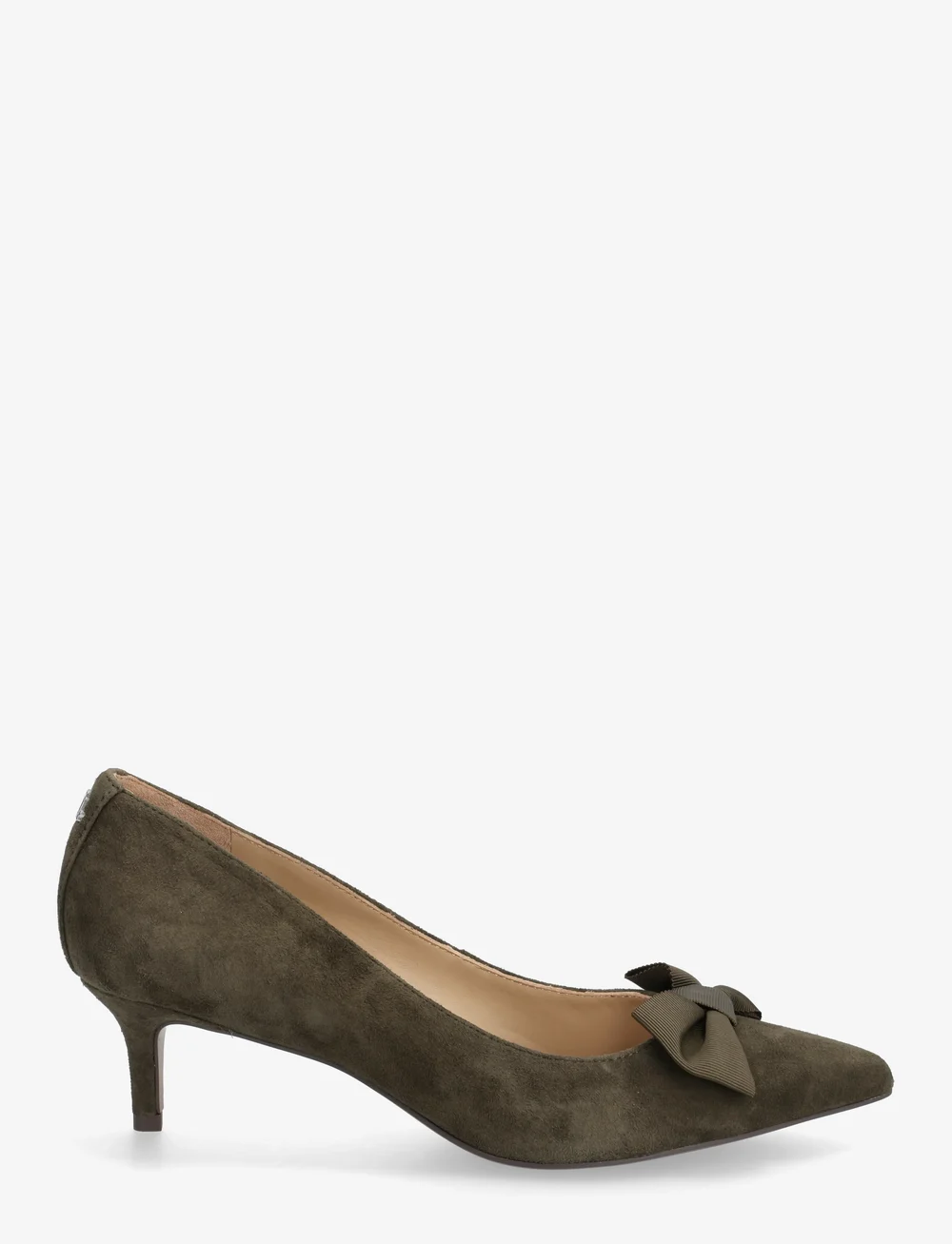 Lauren Ralph Lauren - Adrienne Bow-Trim Suede Pump - pumps - dark olive - 1