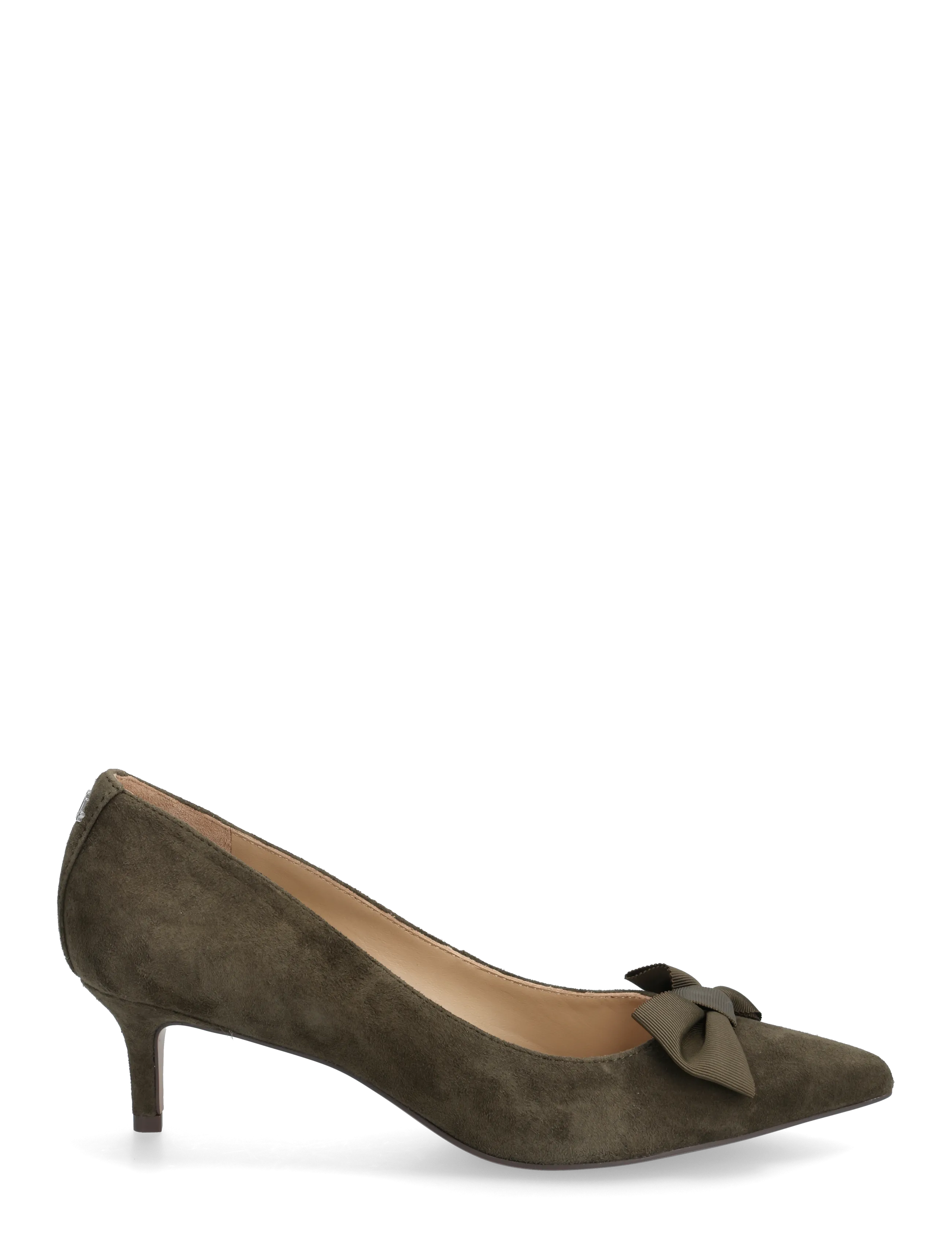 Lauren Ralph Lauren - Adrienne Bow-Trim Suede Pump - escarpins - dark olive - 1