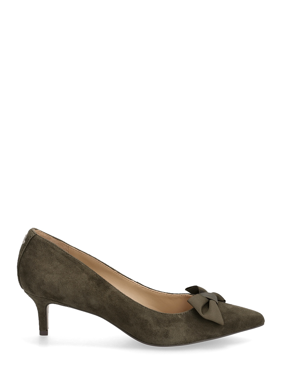 Lauren Ralph Lauren - Adrienne Bow-Trim Suede Pump - escarpins - dark olive - 1