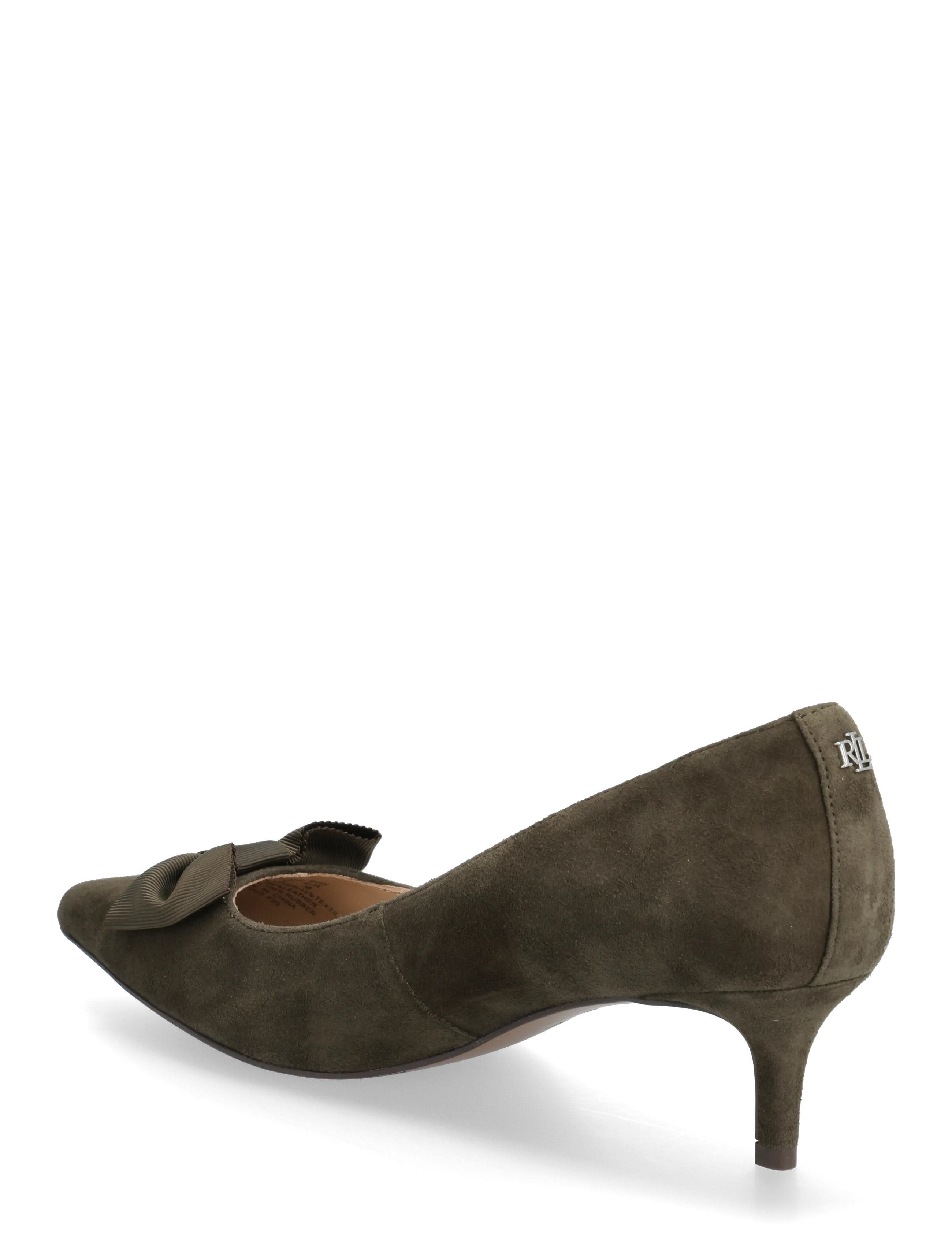 Lauren Ralph Lauren - Adrienne Bow-Trim Suede Pump - pumps - dark olive - 2