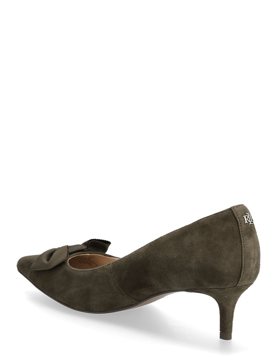 Lauren Ralph Lauren - Adrienne Bow-Trim Suede Pump - escarpins - dark olive - 2