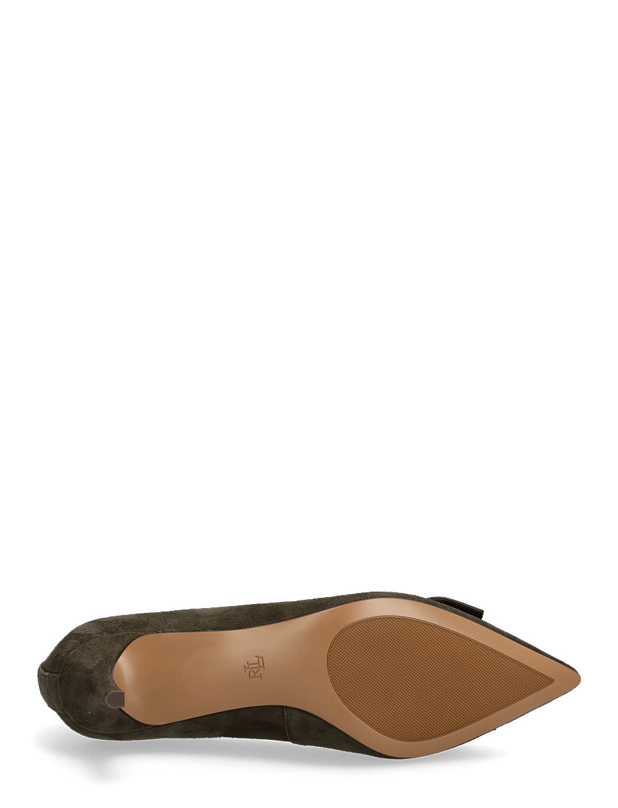 Lauren Ralph Lauren - Adrienne Bow-Trim Suede Pump - escarpins - dark olive - 4