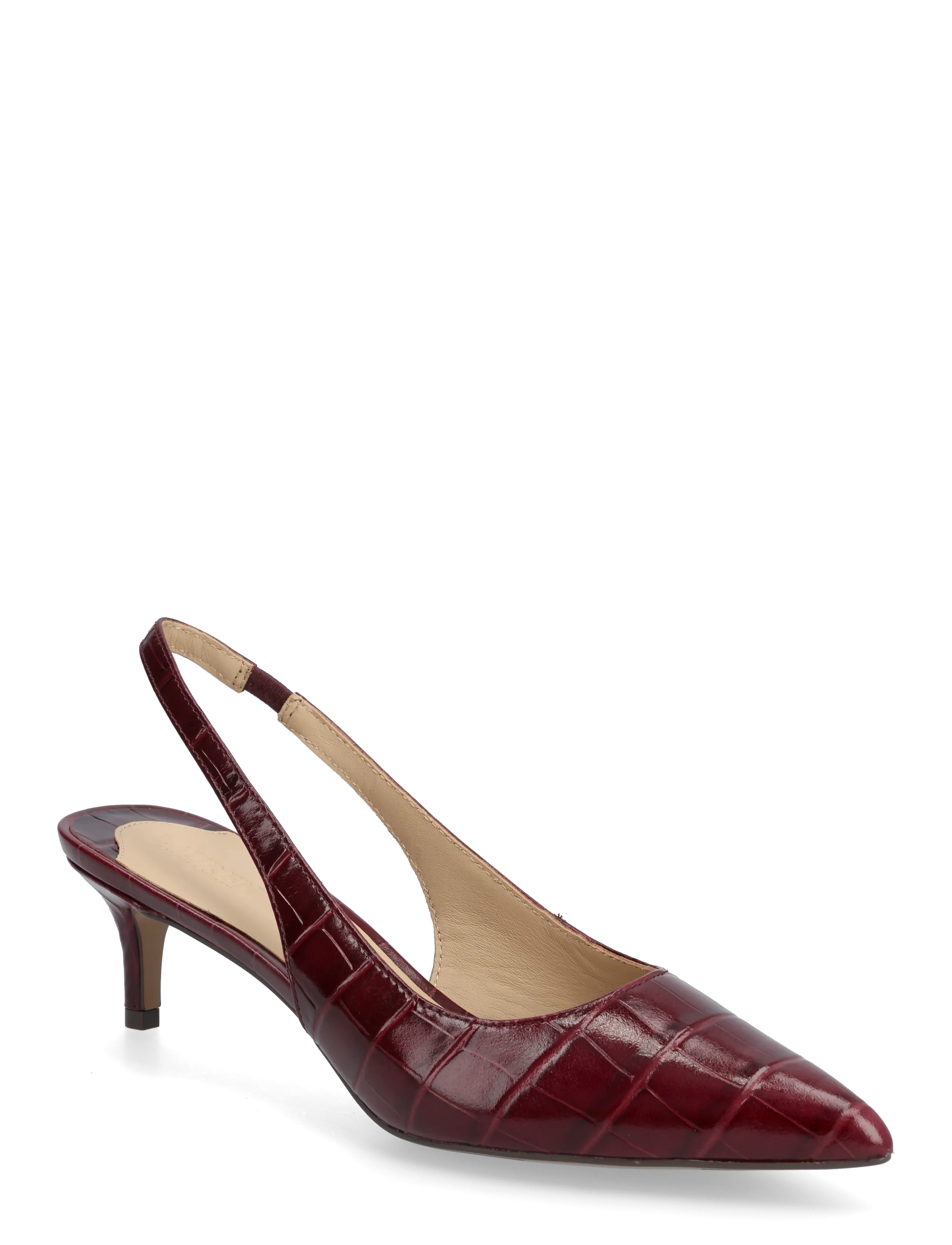 LAUREN RALPH LAUREN Lolah Ii Croc-Embossed Slingback Pump Rot - 41 - Damen