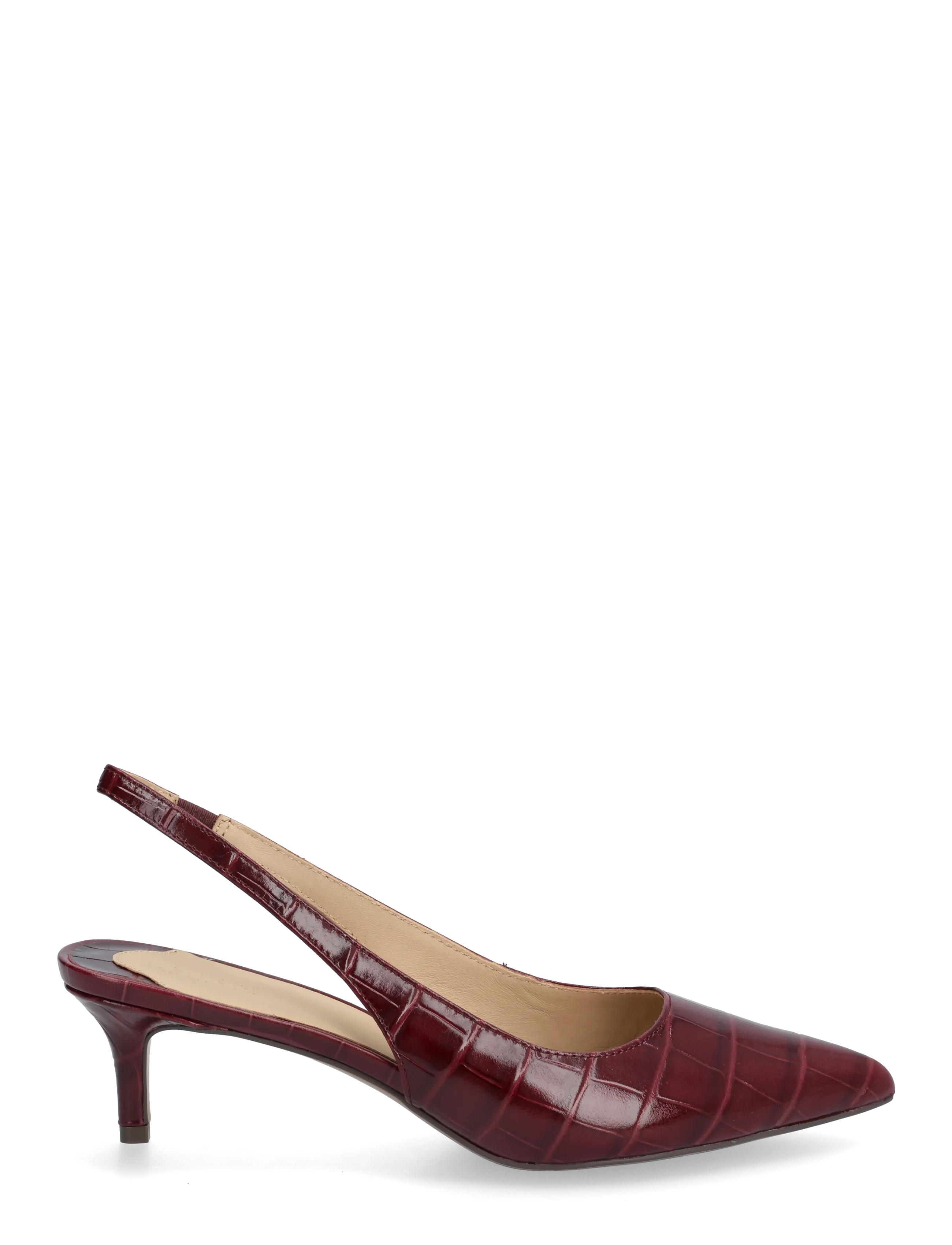 Lauren Ralph Lauren - Lolah II Croc-Embossed Slingback Pump - escarpins slingbacks - dark garnet - 1
