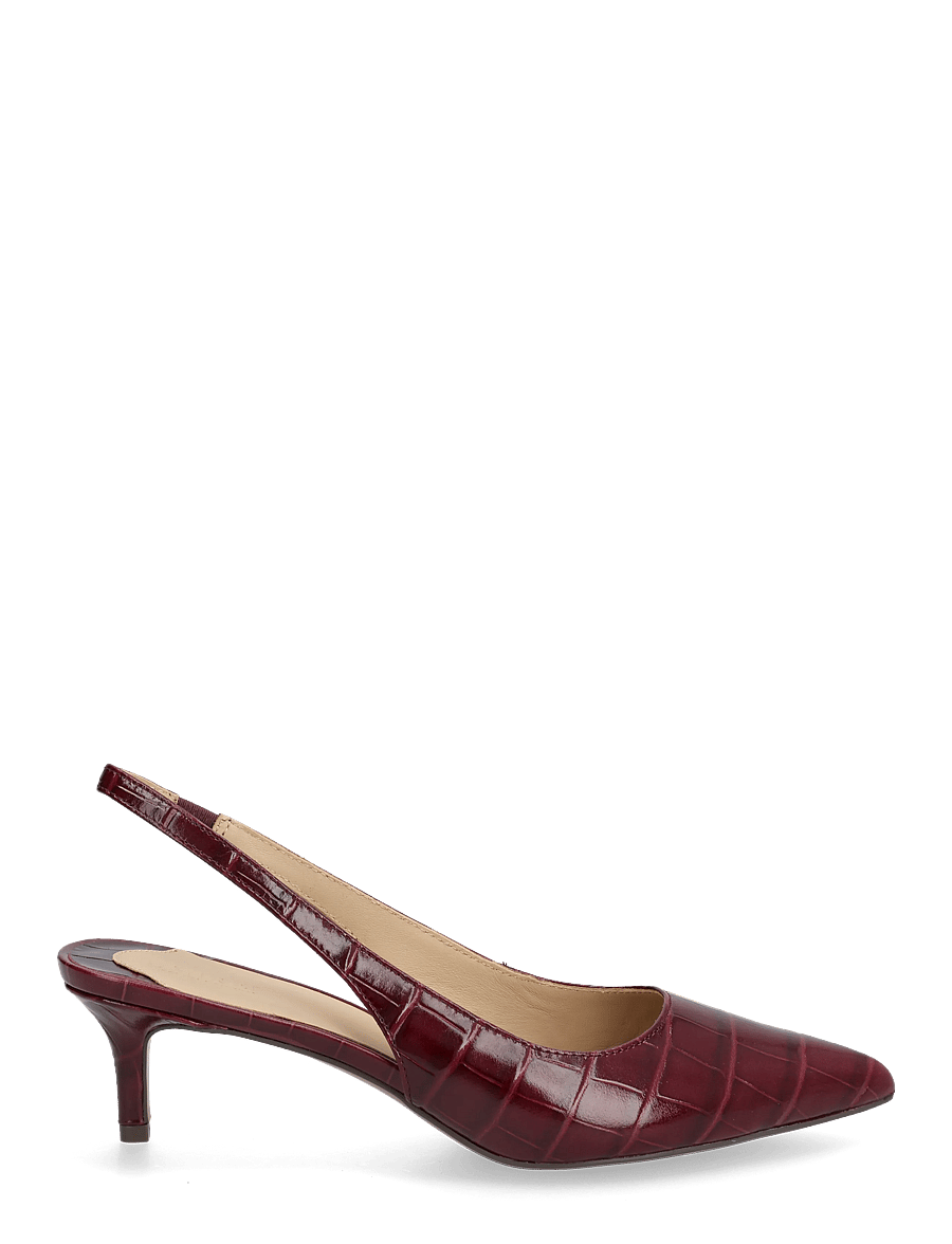 Lauren Ralph Lauren - Lolah II Croc-Embossed Slingback Pump - kontsaga slingback-kingad - dark garnet - 1