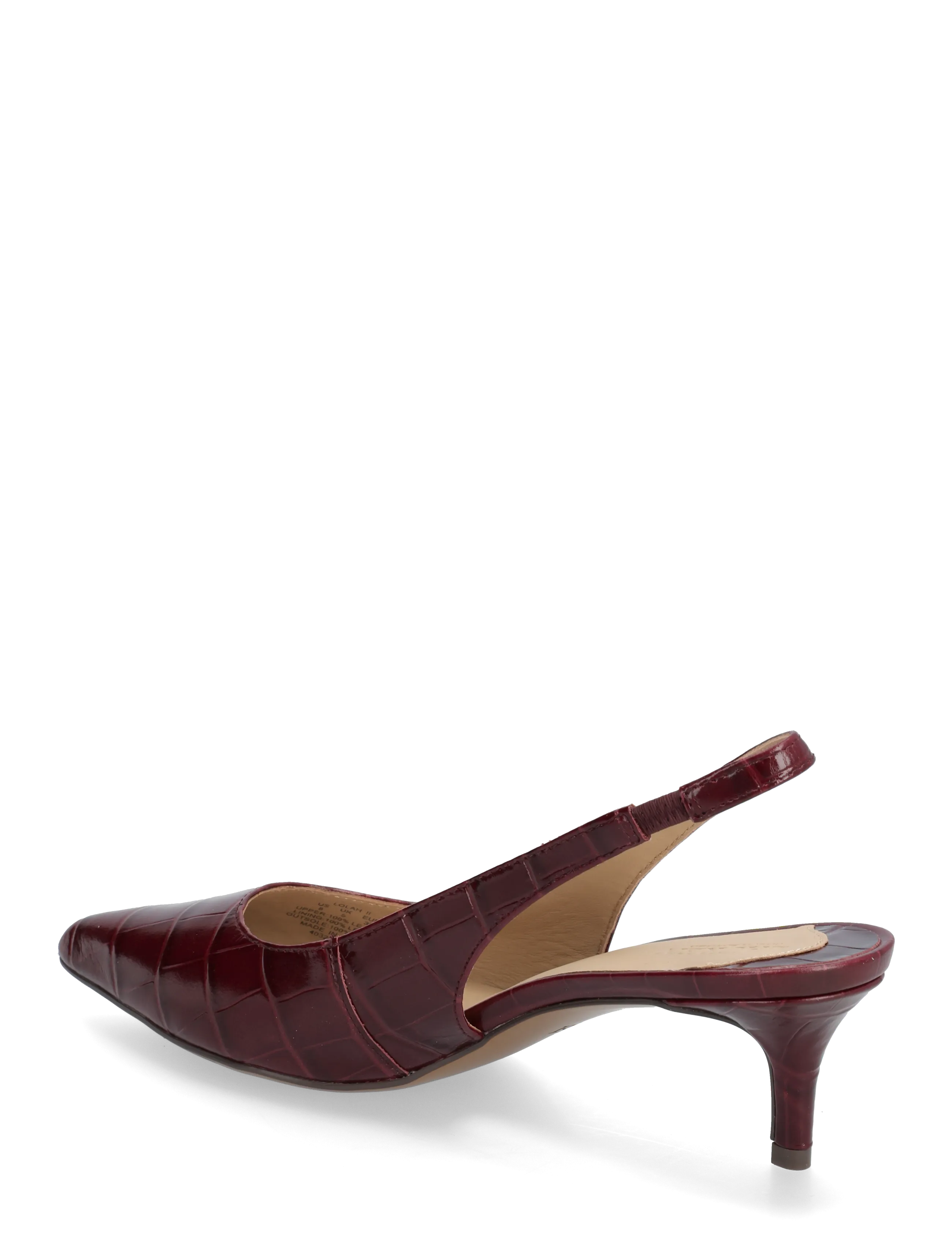 Lauren Ralph Lauren - Lolah II Croc-Embossed Slingback Pump - escarpins slingbacks - dark garnet - 2
