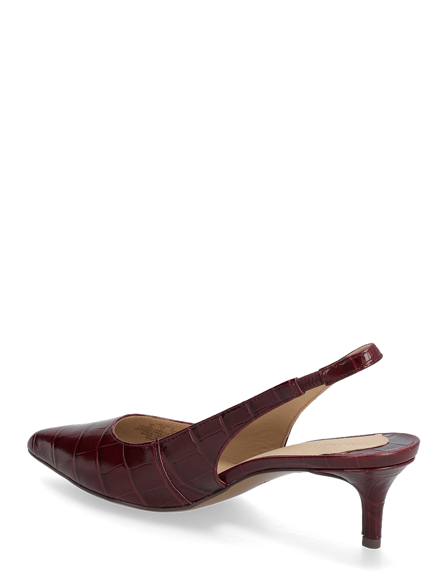 Lauren Ralph Lauren - Lolah II Croc-Embossed Slingback Pump - kontsaga slingback-kingad - dark garnet - 2