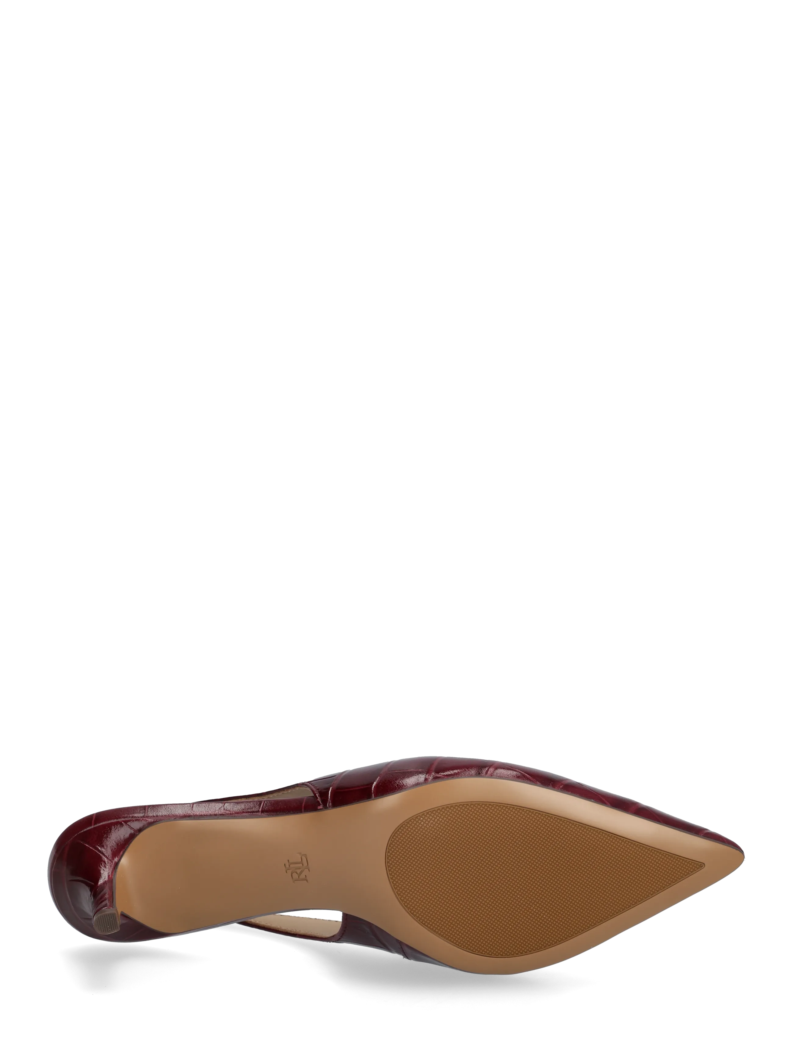 Lauren Ralph Lauren - Lolah II Croc-Embossed Slingback Pump - escarpins slingbacks - dark garnet - 4