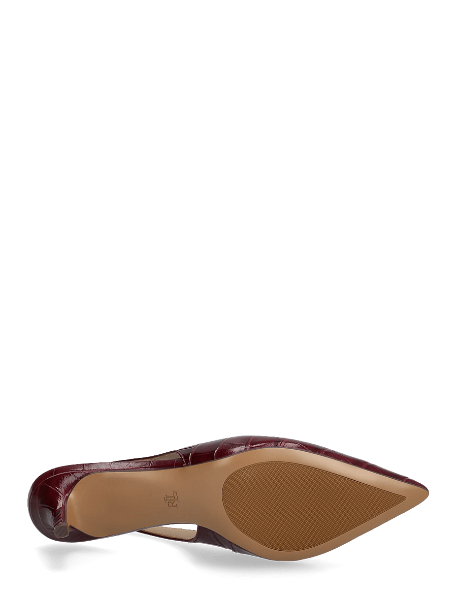 Lauren Ralph Lauren - Lolah II Croc-Embossed Slingback Pump - kontsaga slingback-kingad - dark garnet - 4