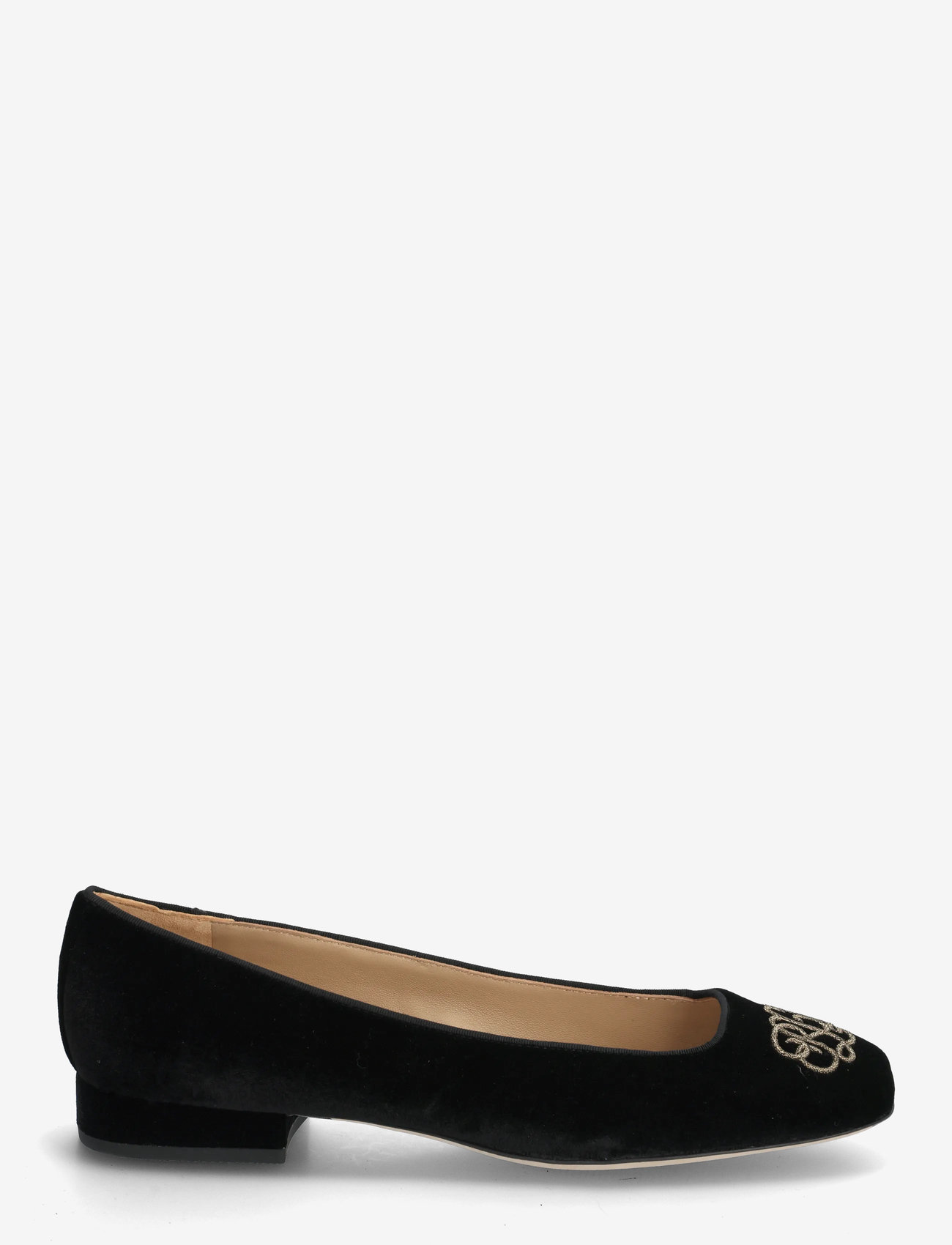 Lauren Ralph Lauren - Emellie Logo Velvet Ballet Flat - særlige begivenheder - black - 1