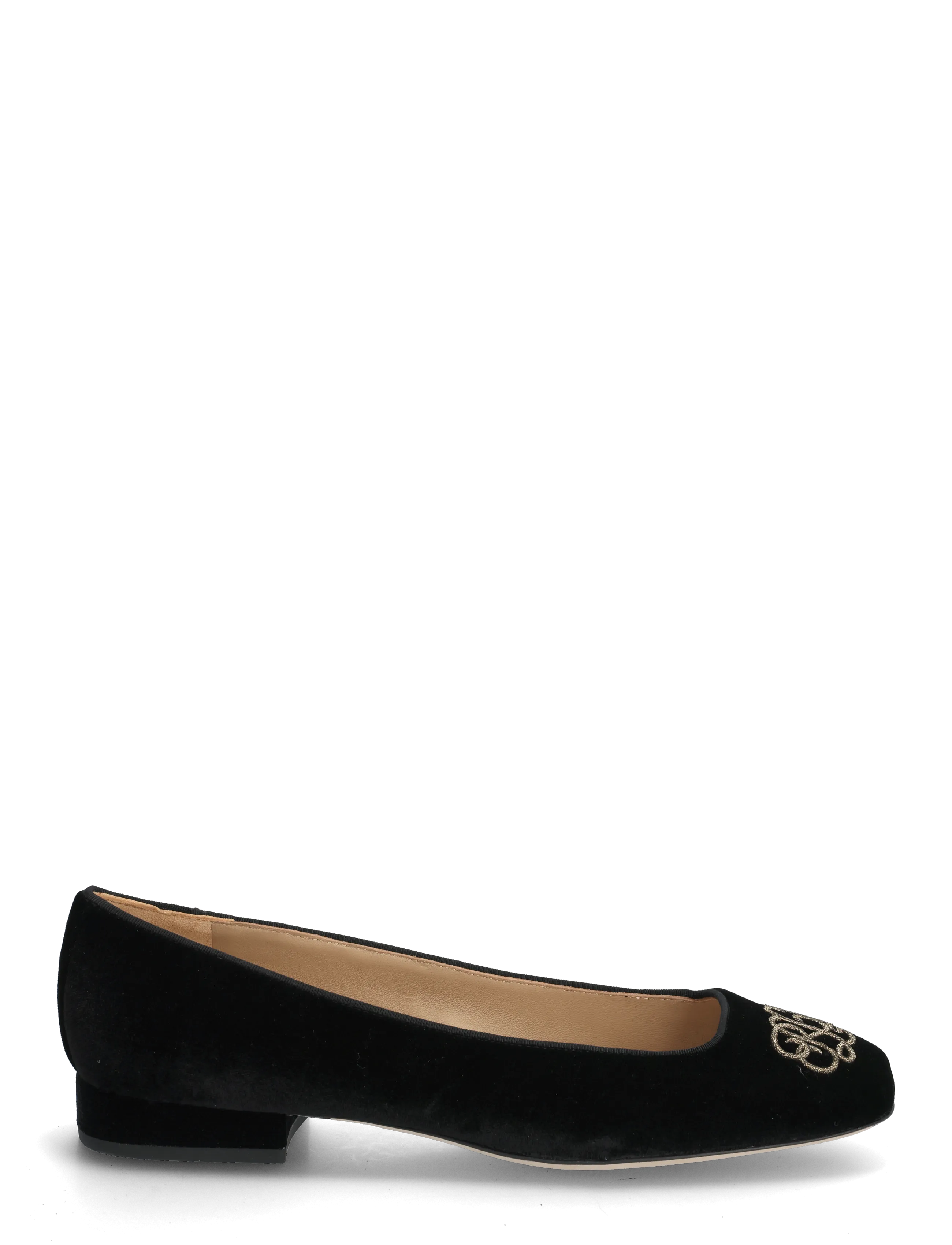 Lauren Ralph Lauren - Emellie Logo Velvet Ballet Flat - special occasions - black - 1