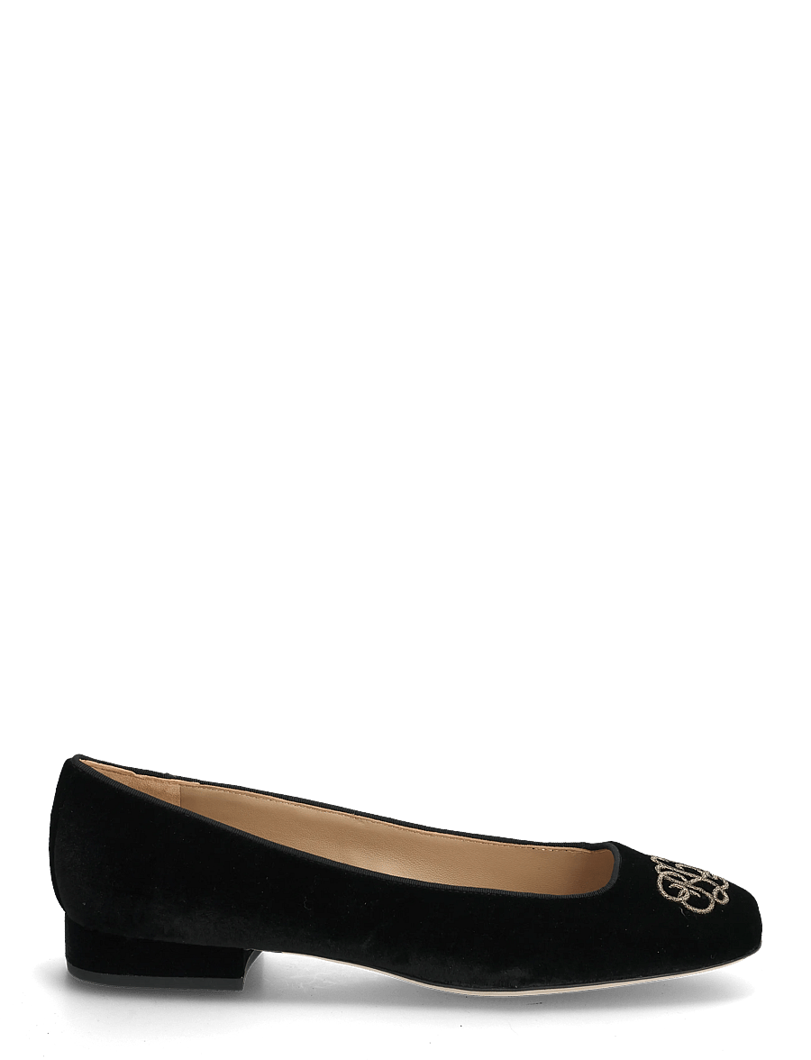 Lauren Ralph Lauren - Emellie Logo Velvet Ballet Flat - special occasions - black - 1