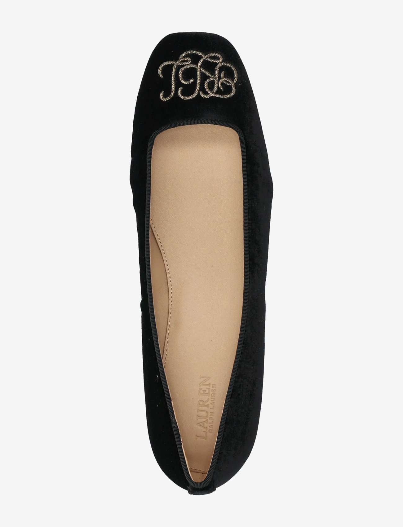 Lauren Ralph Lauren - Emellie Logo Velvet Ballet Flat - særlige begivenheder - black - 3