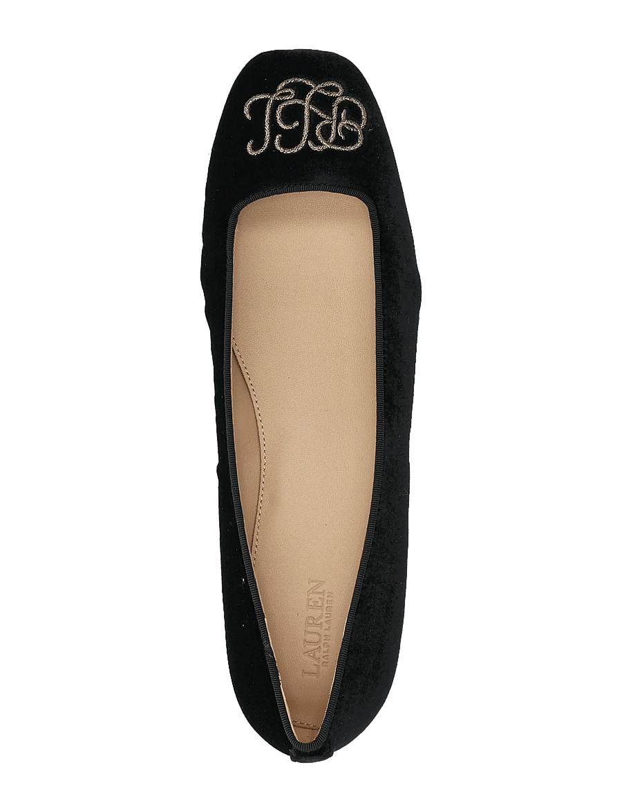 Lauren Ralph Lauren - Emellie Logo Velvet Ballet Flat - special occasions - black - 3