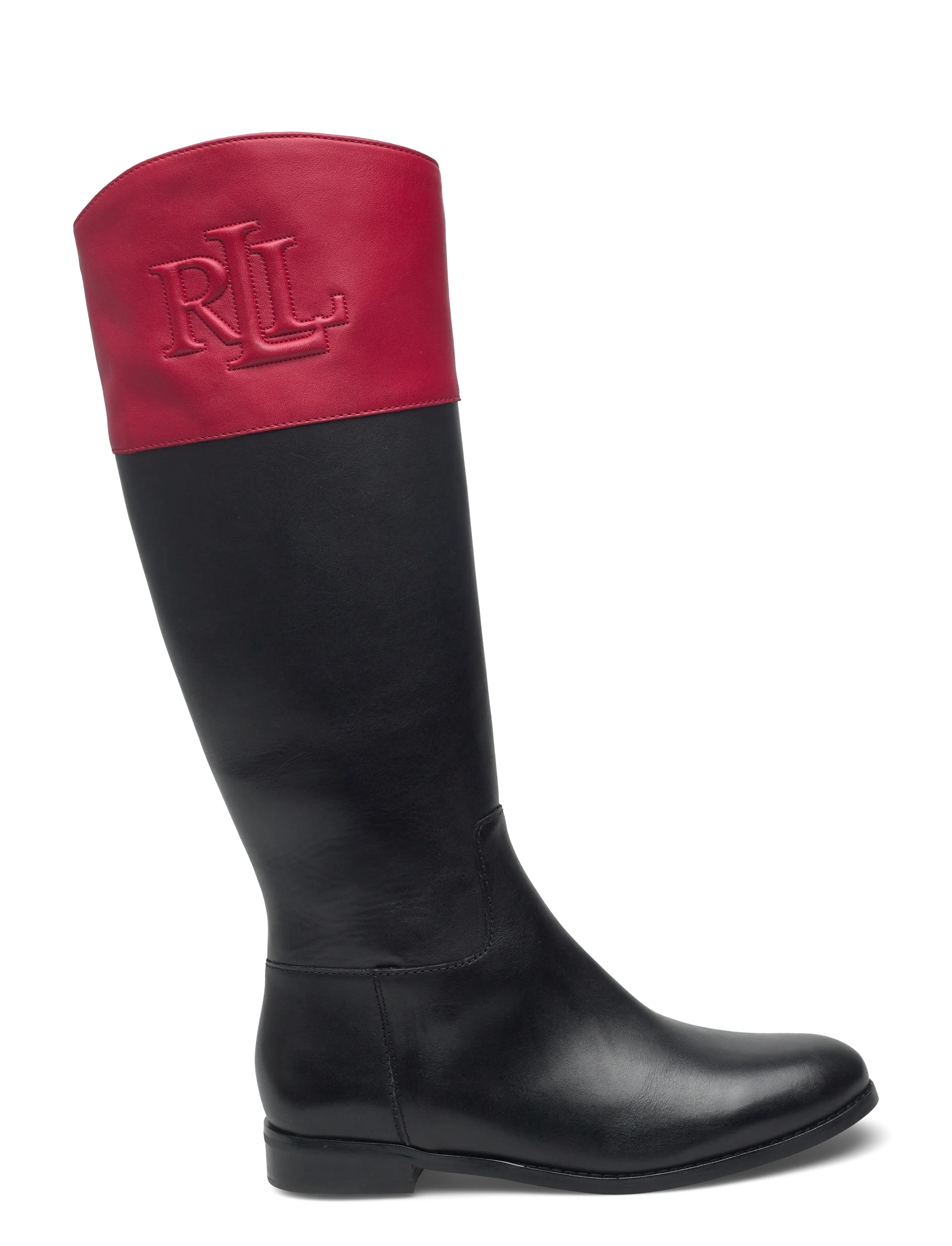 Lauren Ralph Lauren - Justine II Two-Tone Leather Riding Boot - bottes hautes au genou - black/festive red - 1