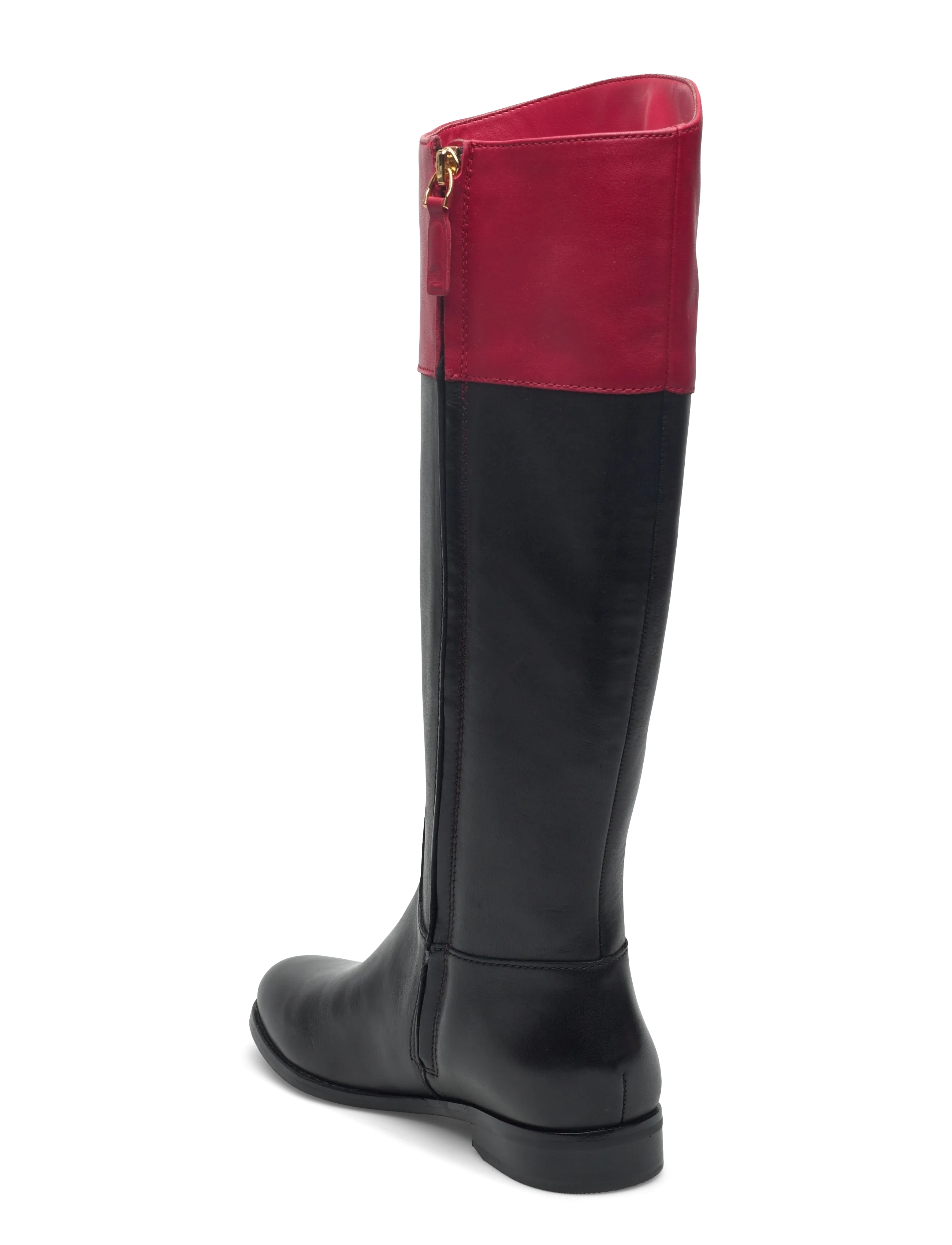 Lauren Ralph Lauren - Justine II Two-Tone Leather Riding Boot - bottes hautes au genou - black/festive red - 2