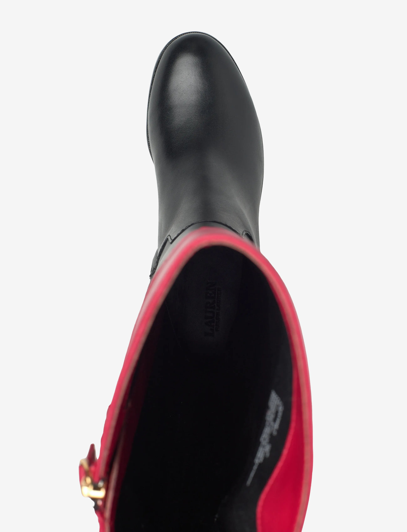 Lauren Ralph Lauren - Justine II Two-Tone Leather Riding Boot - long boots - black/festive red - 3