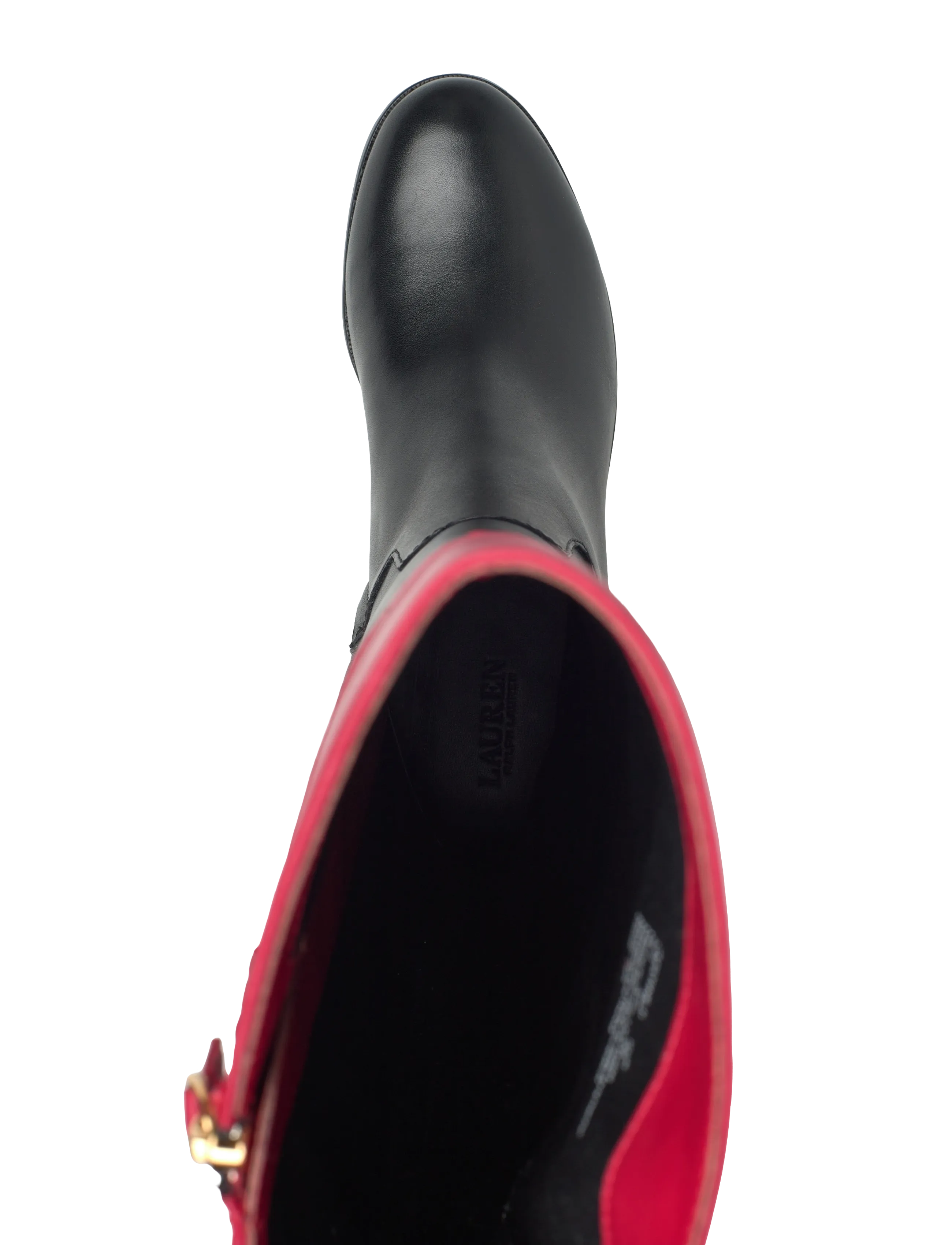 Lauren Ralph Lauren - Justine II Two-Tone Leather Riding Boot - bottes hautes au genou - black/festive red - 3